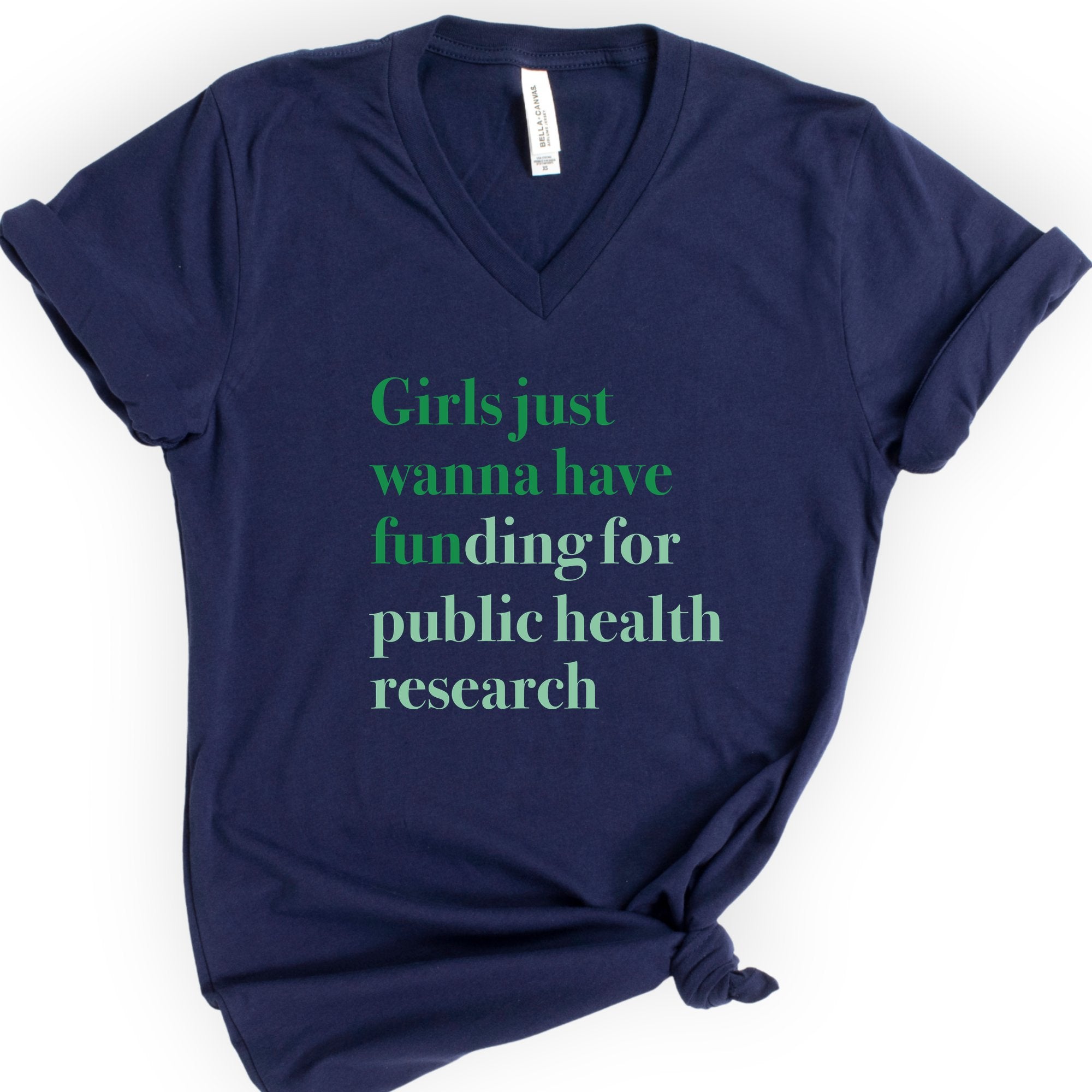 GJWHF - Public Health Research v-neck t-shirt — Navy