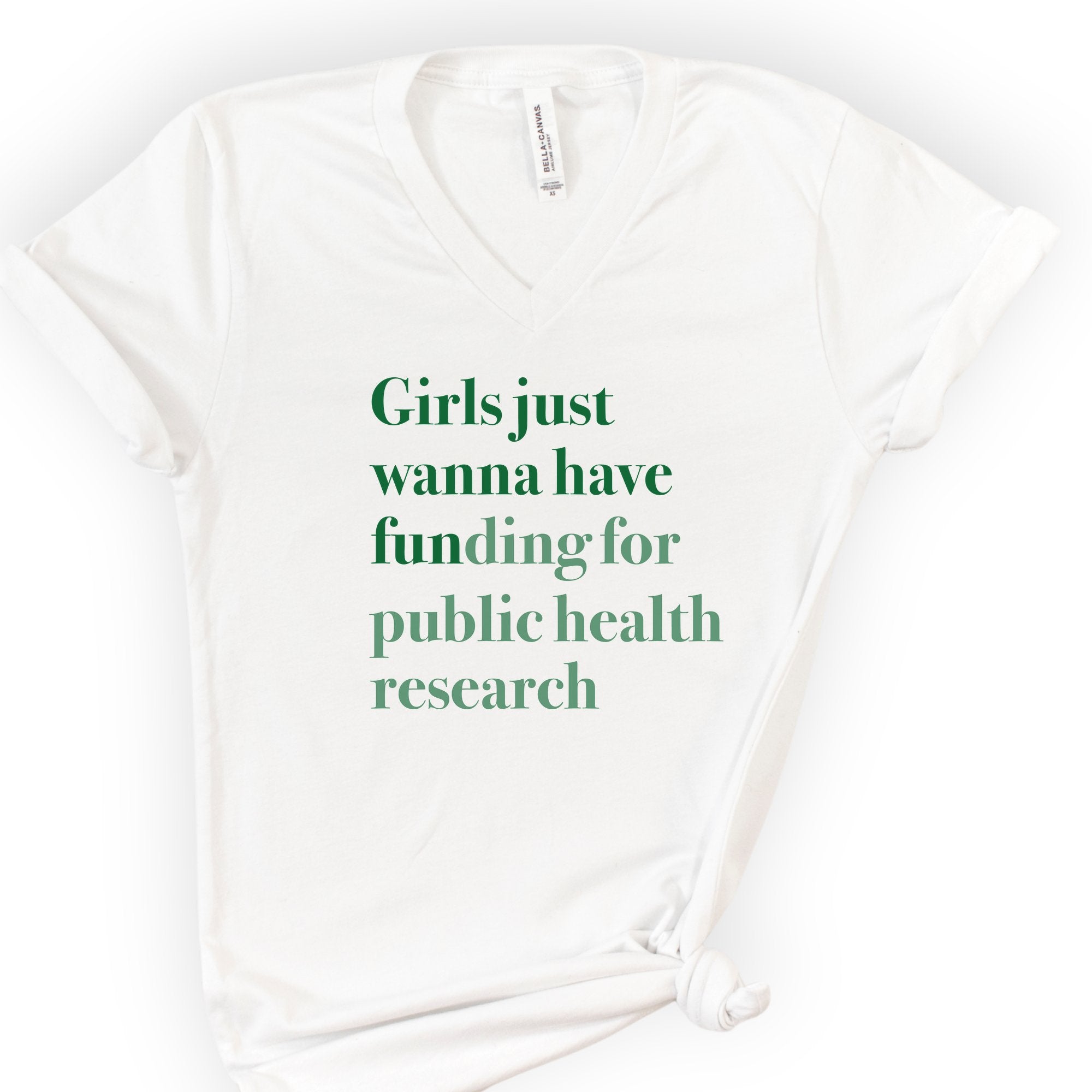 GJWHF - Public Health Research v-neck t-shirt — White