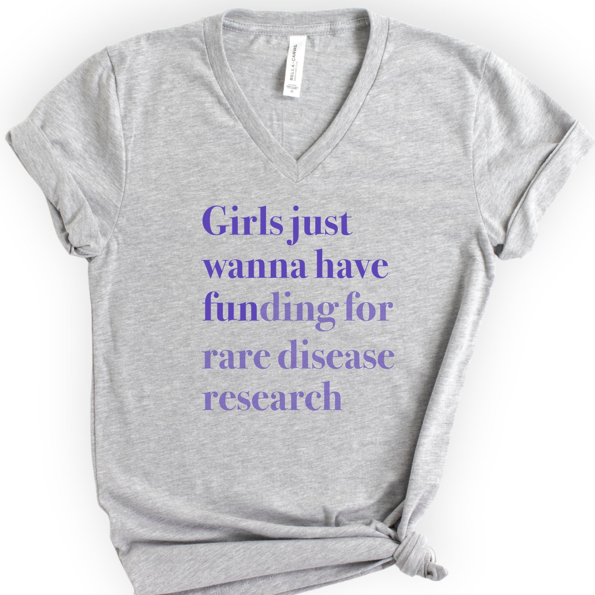 GJWHF - Rare Disease Research v-neck t-shirt — Athletic Heather