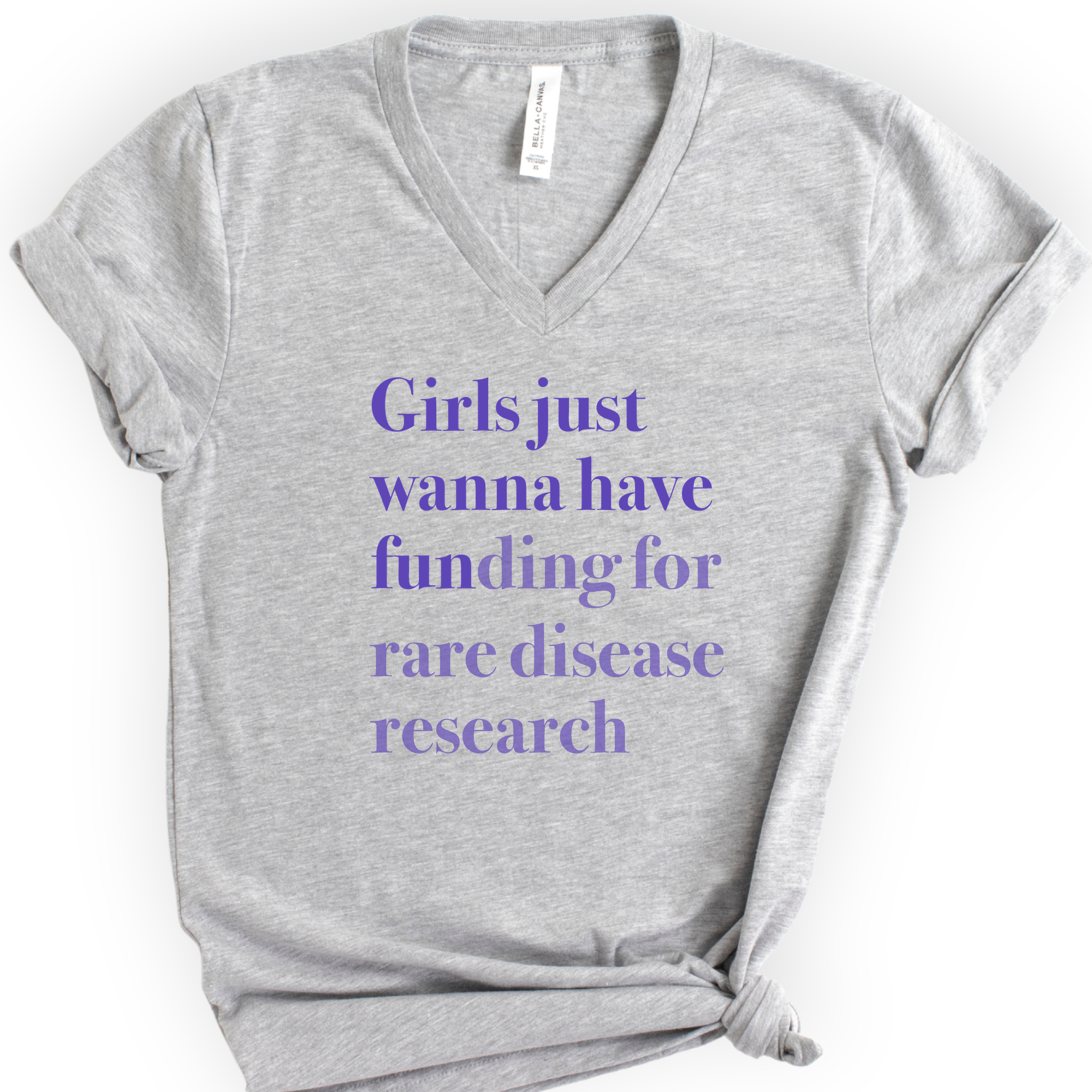 GJWHF - Rare Disease Research v-neck t-shirt — Athletic Heather