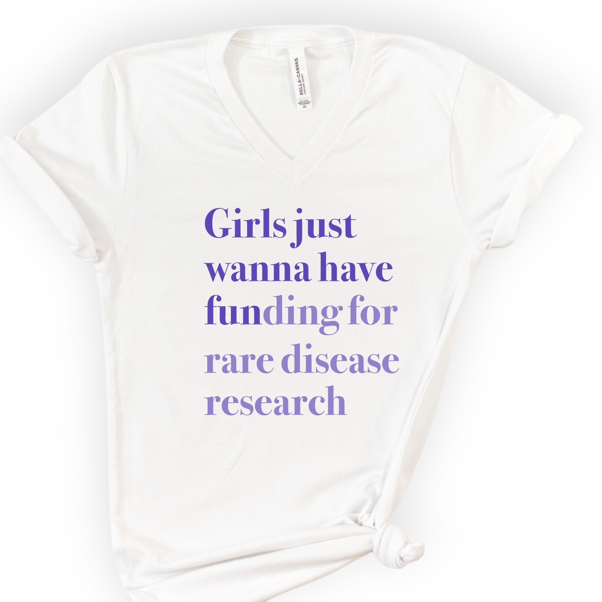 GJWHF - Rare Disease Research v-neck t-shirt — White