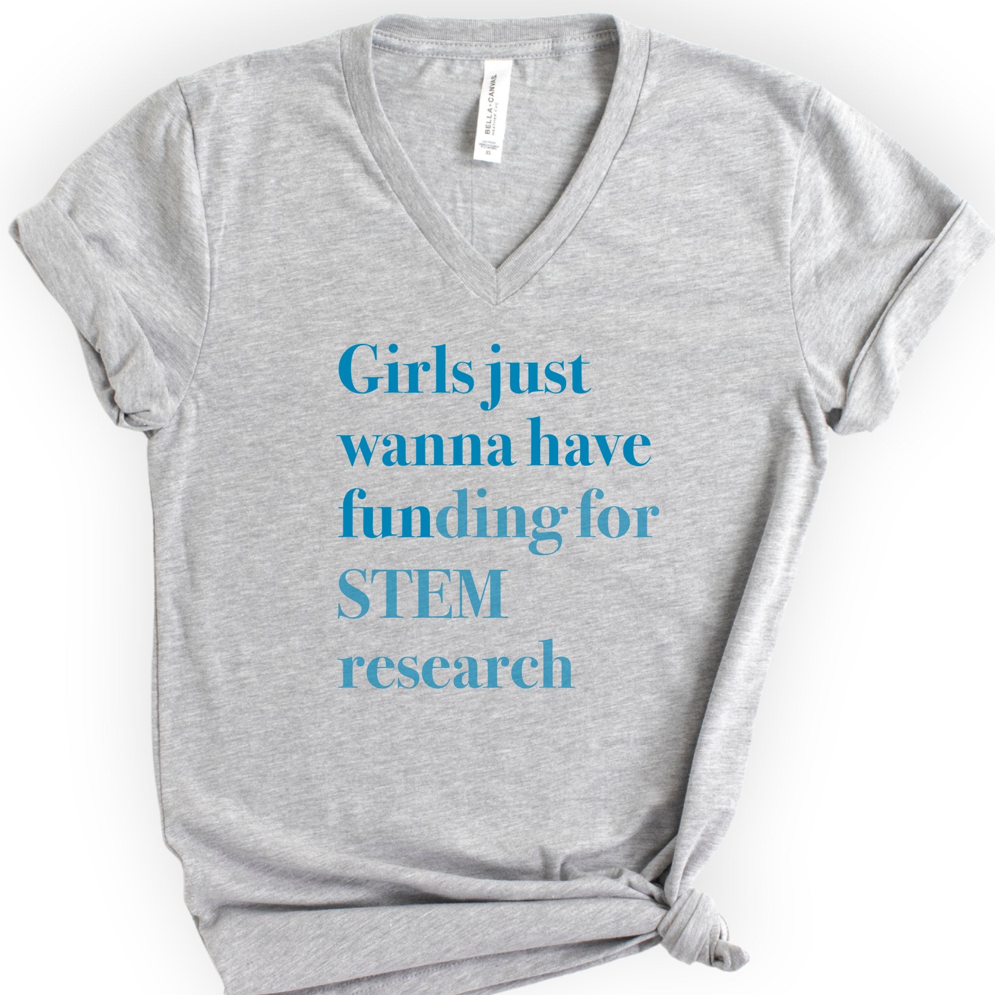 GJWHF - STEM Research v-neck t-shirt — Athletic Heather