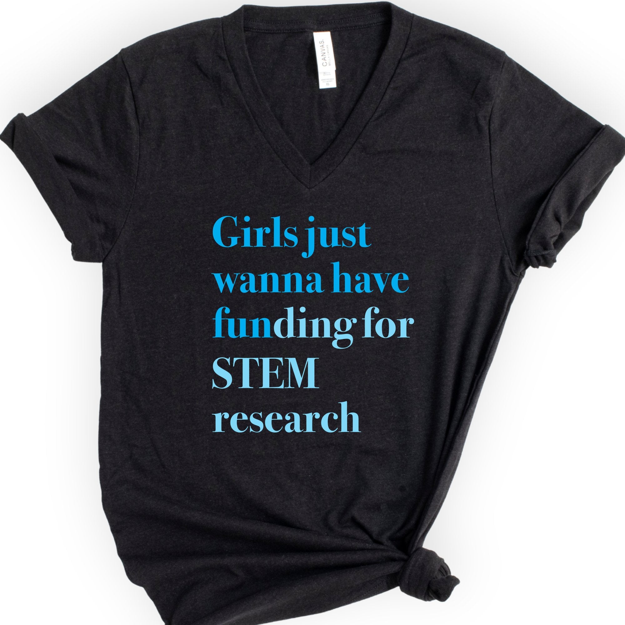 GJWHF - STEM Research v-neck t-shirt — Black