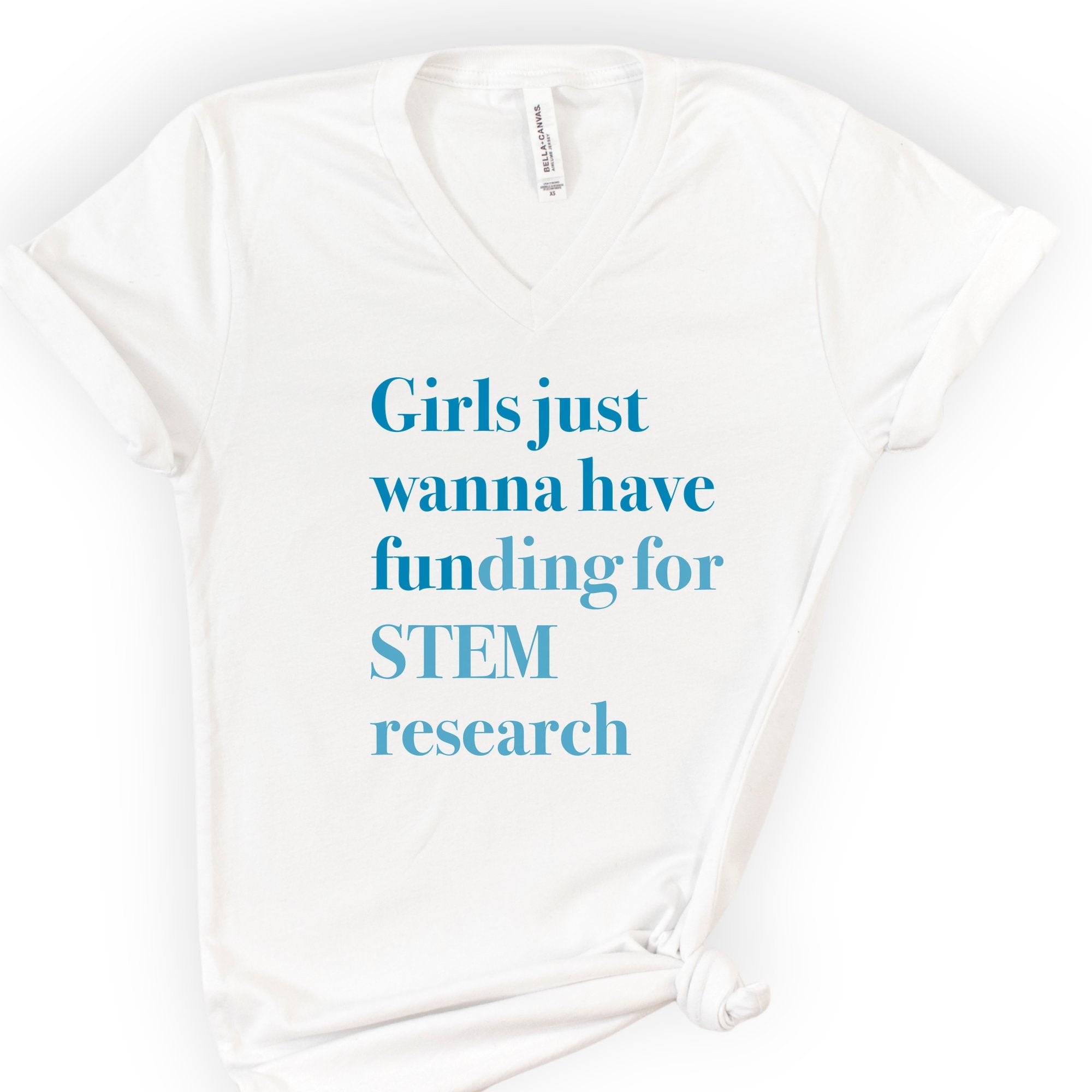 GJWHF - STEM Research v-neck t-shirt — White