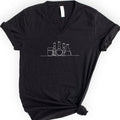 Glassware One Line Art v-neck t-shirt — Black
