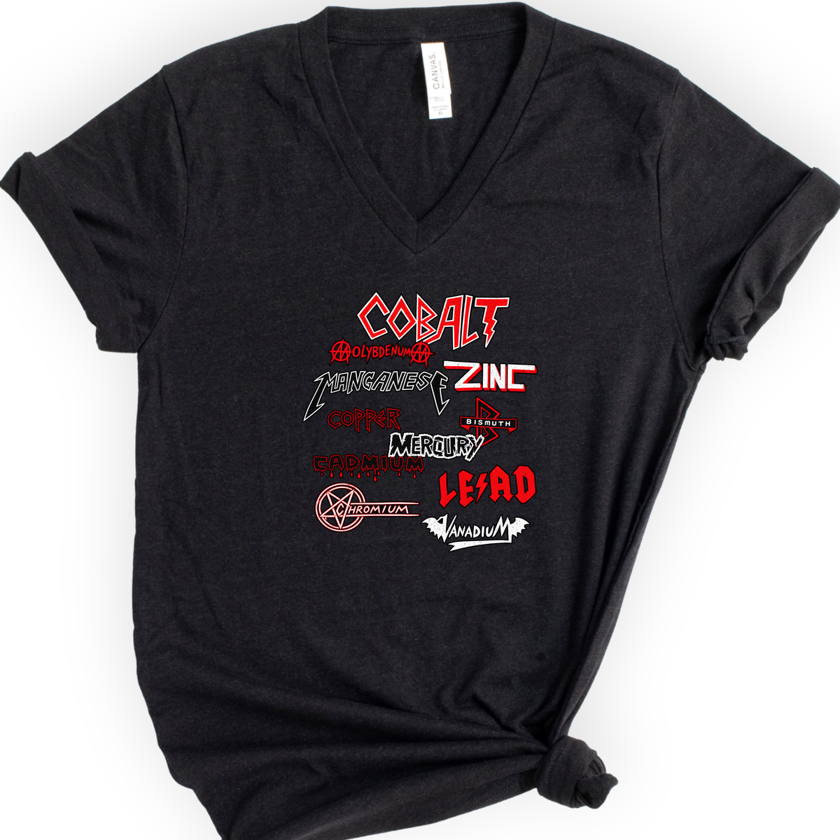 Heavy Metals v-neck t-shirt — Black