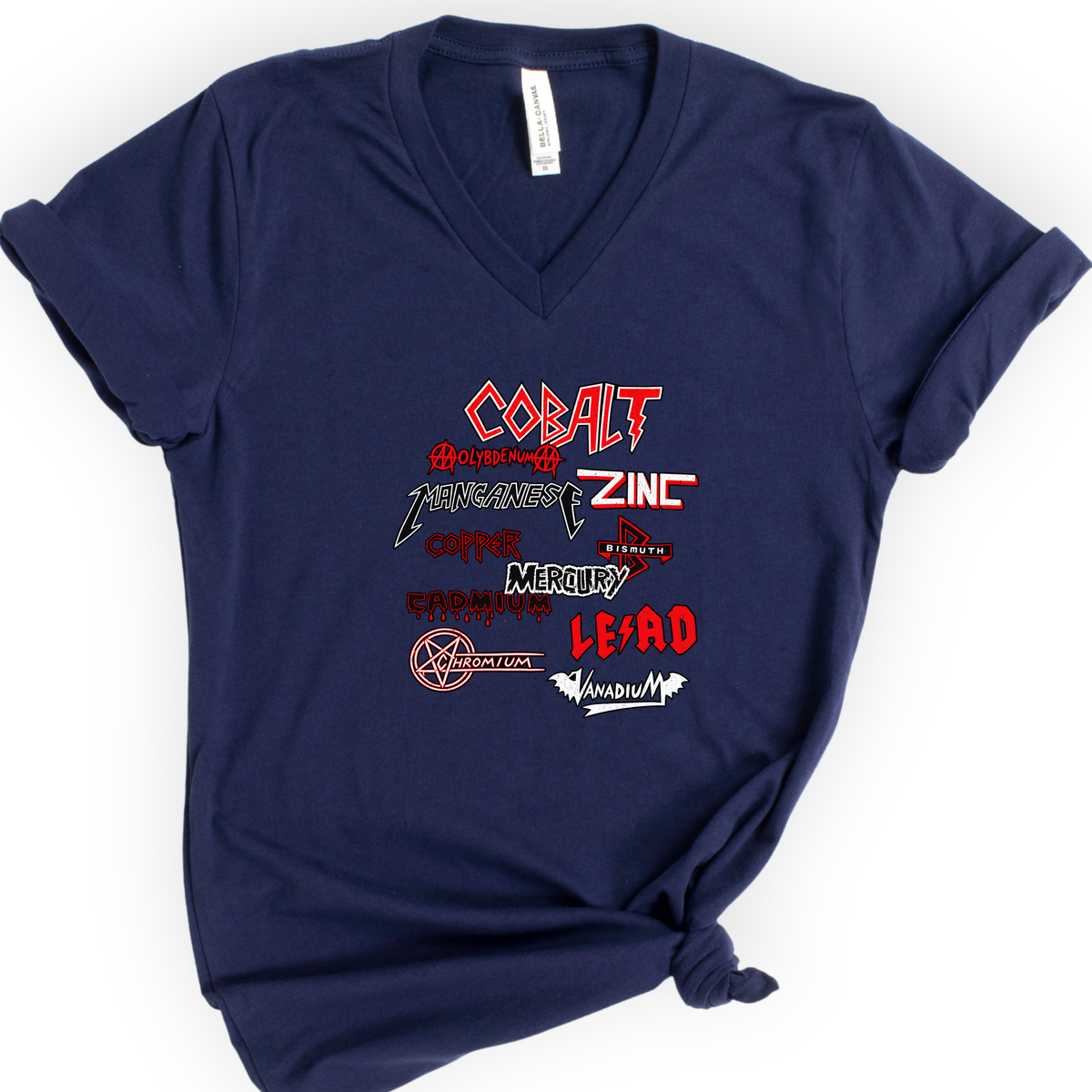 Heavy Metals v-neck t-shirt — Navy