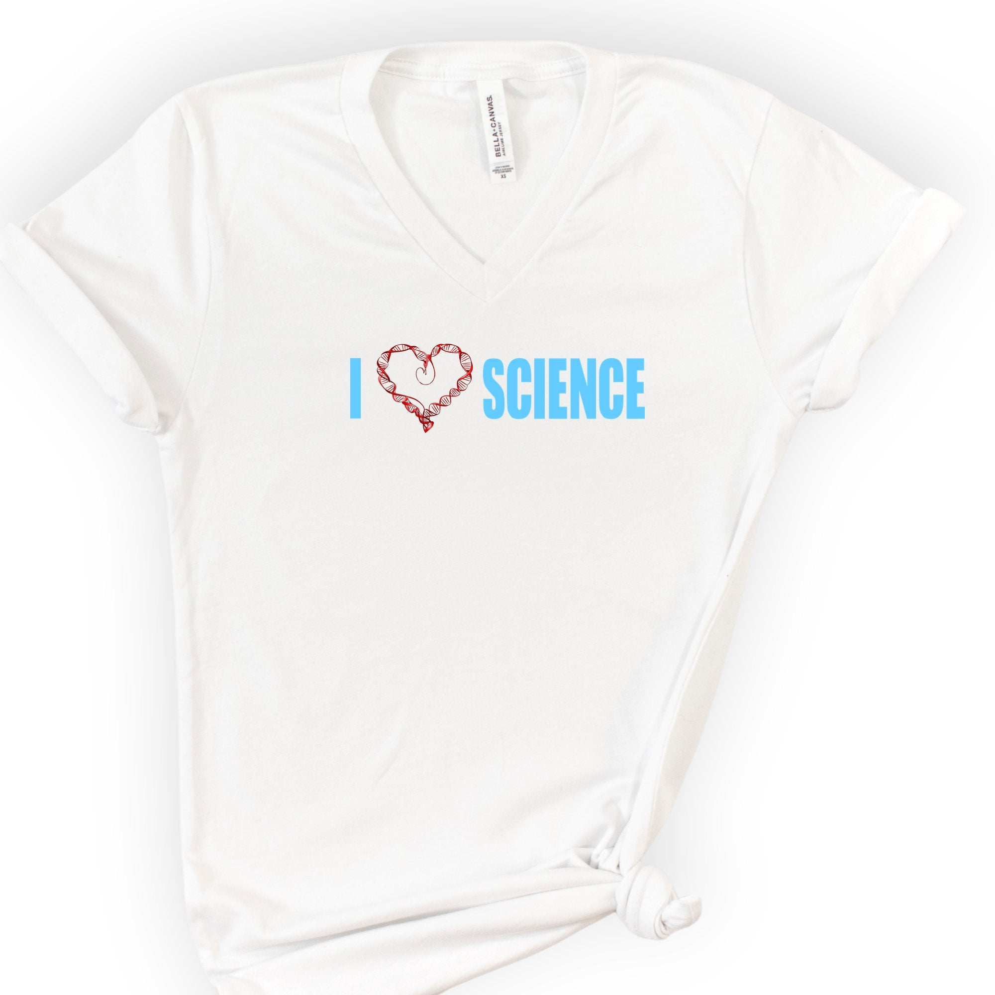 I Love Science v-neck t-shirt — White