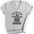If At First You Don't Succeed v-neck t-shirt — Athletic Heather