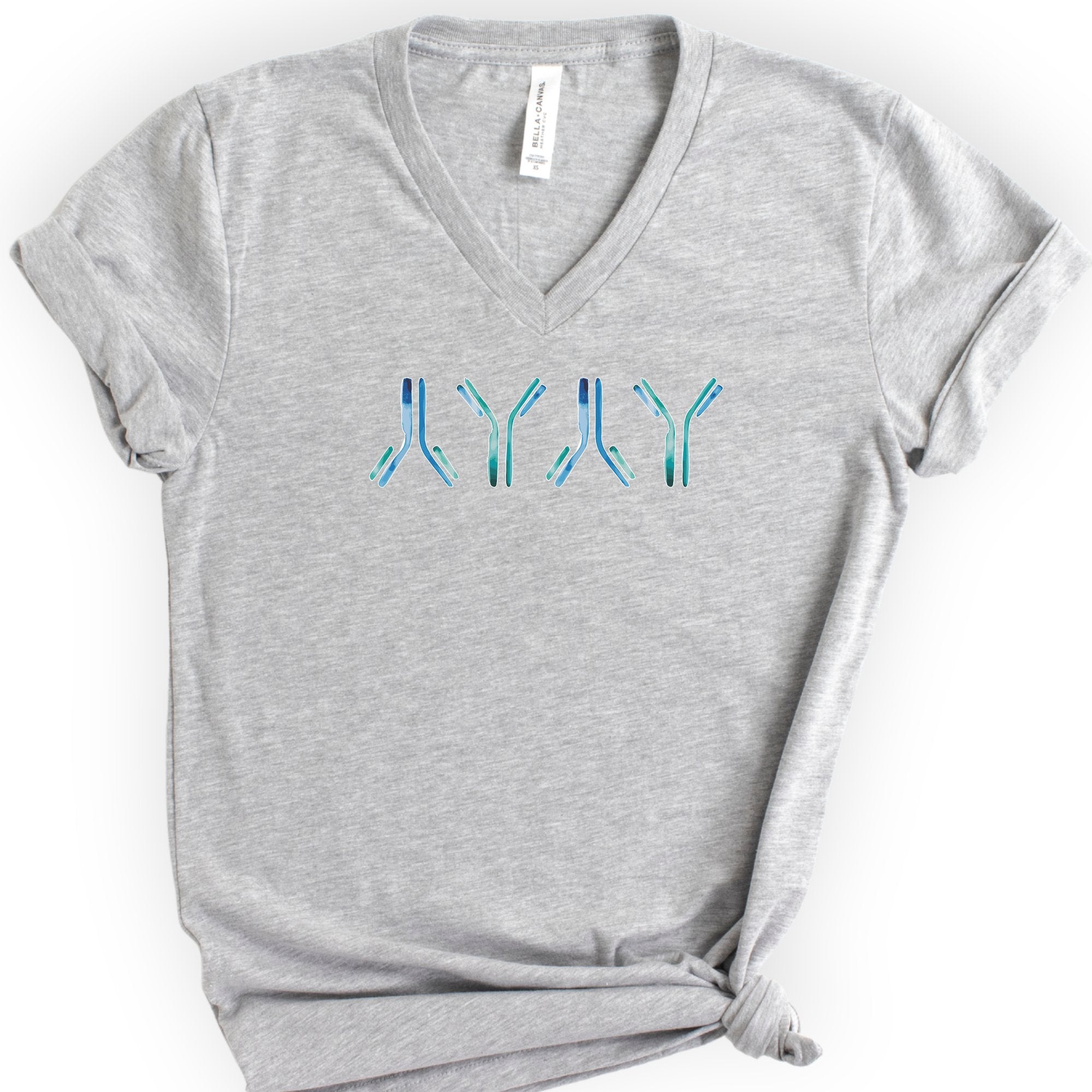 IgG antibodies v-neck t-shirt — Athletic Heather