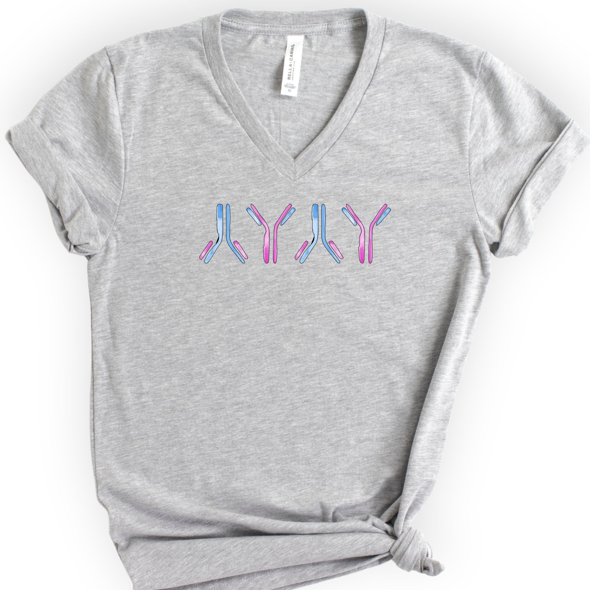 IgG antibodies v-neck t-shirt — Athletic Heather