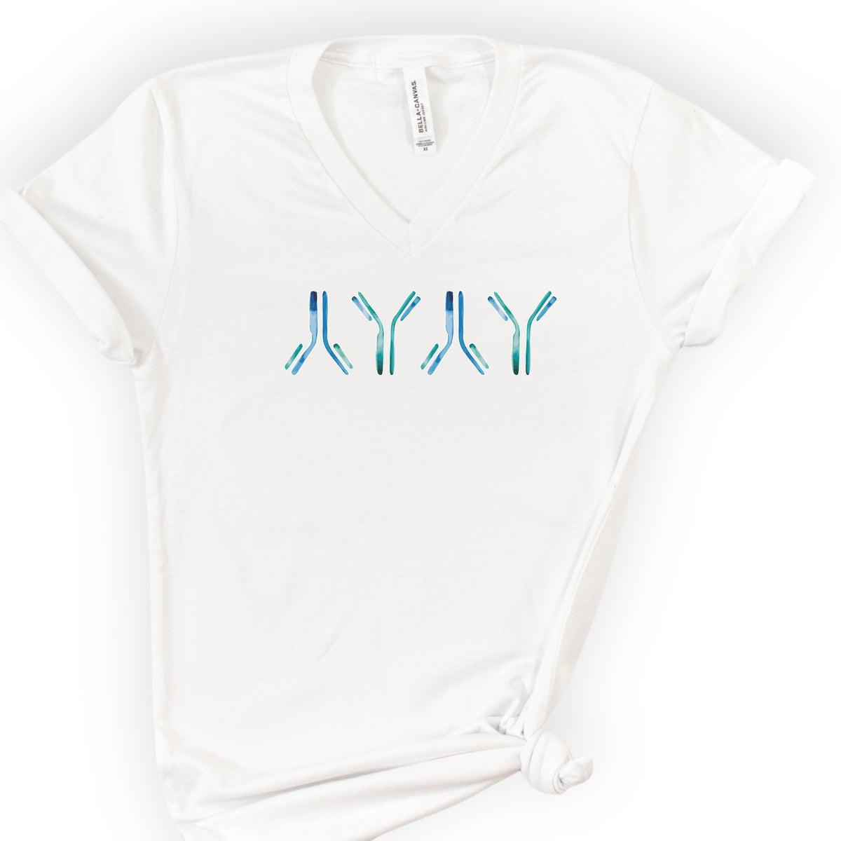 IgG antibodies v-neck t-shirt — White