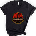 Jurassic Post Doc v-neck t-shirt — Black
