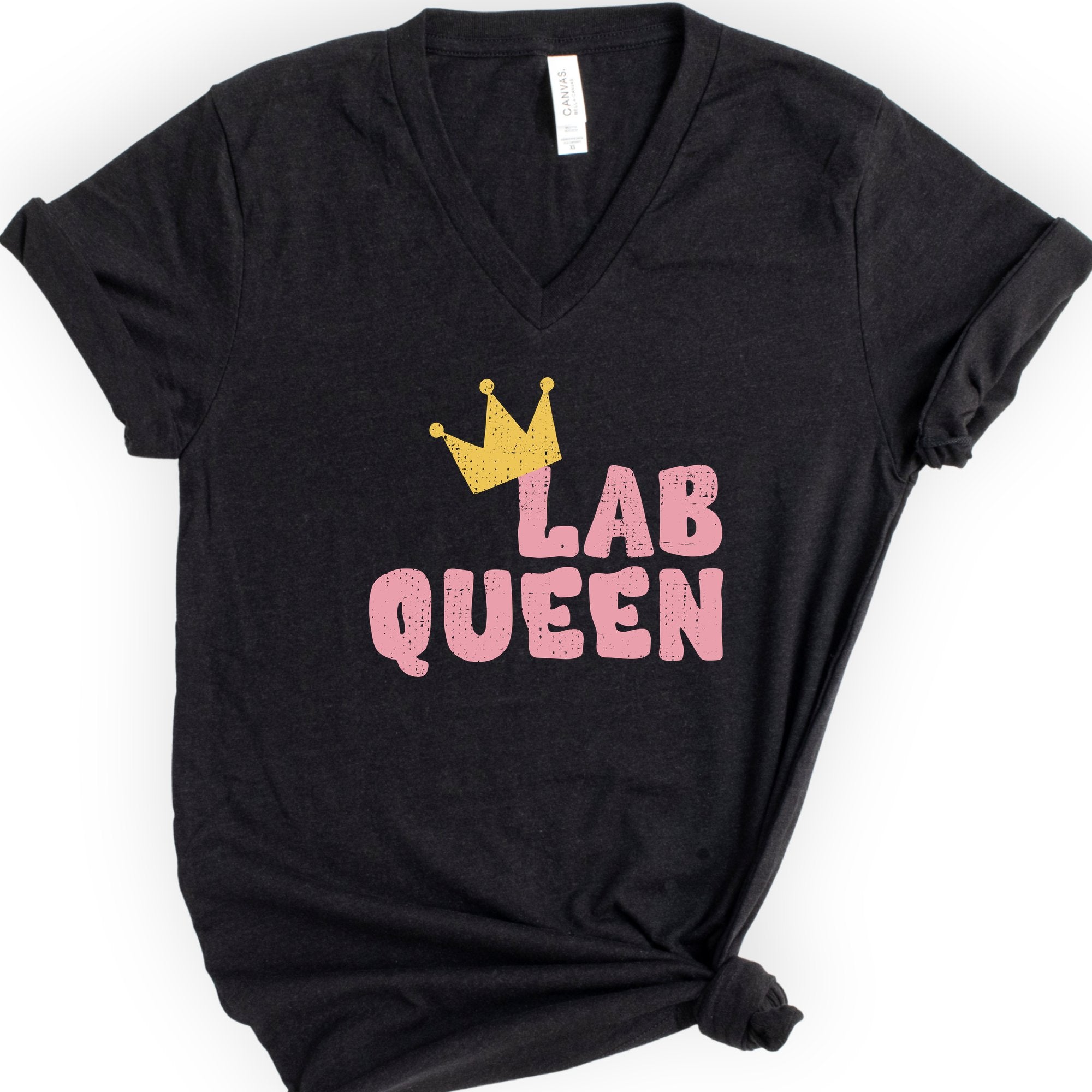 Lab Queen v-neck t-shirt — Black