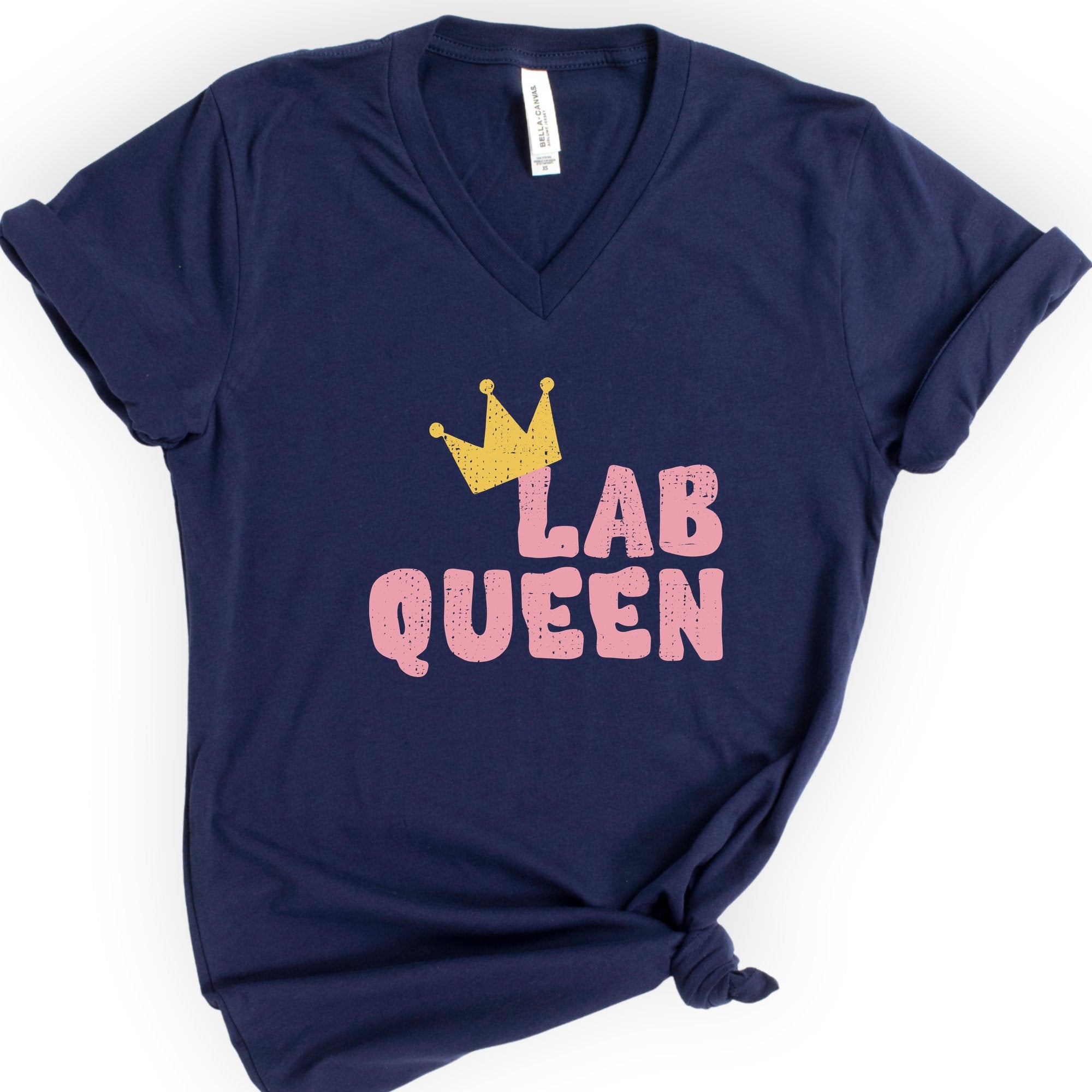Lab Queen v-neck t-shirt — Navy