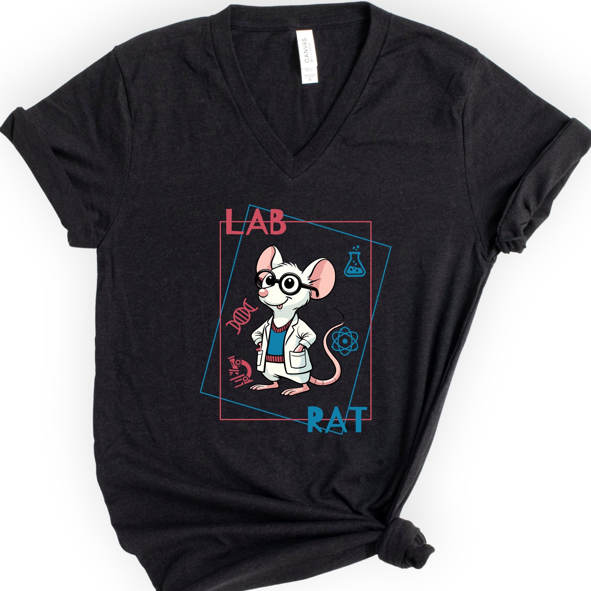 Lab Rat v-neck t-shirt — Black