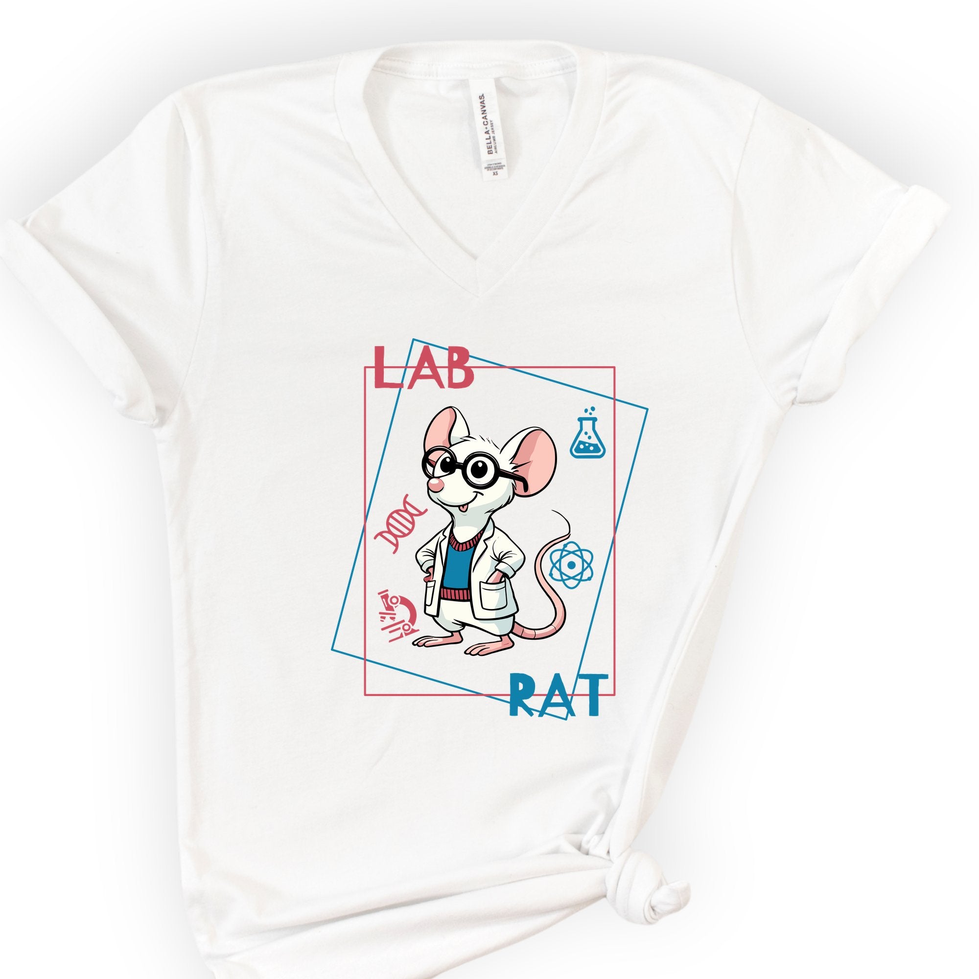 Lab Rat v-neck t-shirt — White
