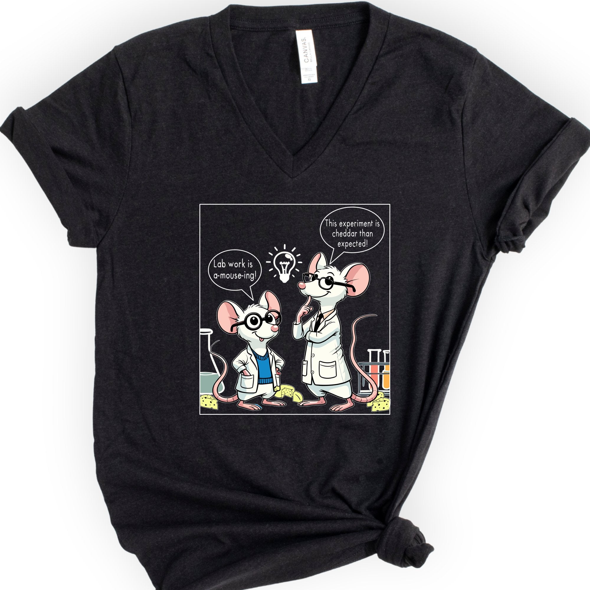 Lab Rats v-neck t-shirt — Black