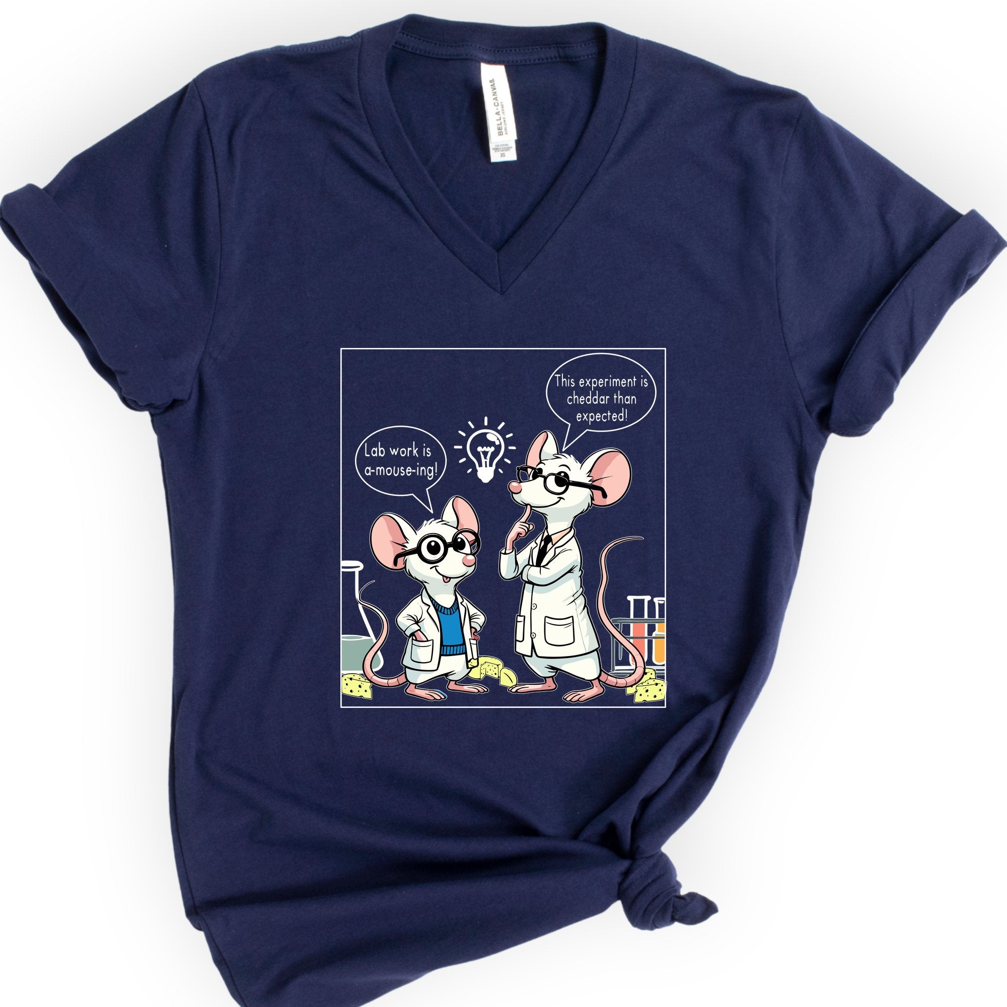 Lab Rats v-neck t-shirt — Navy