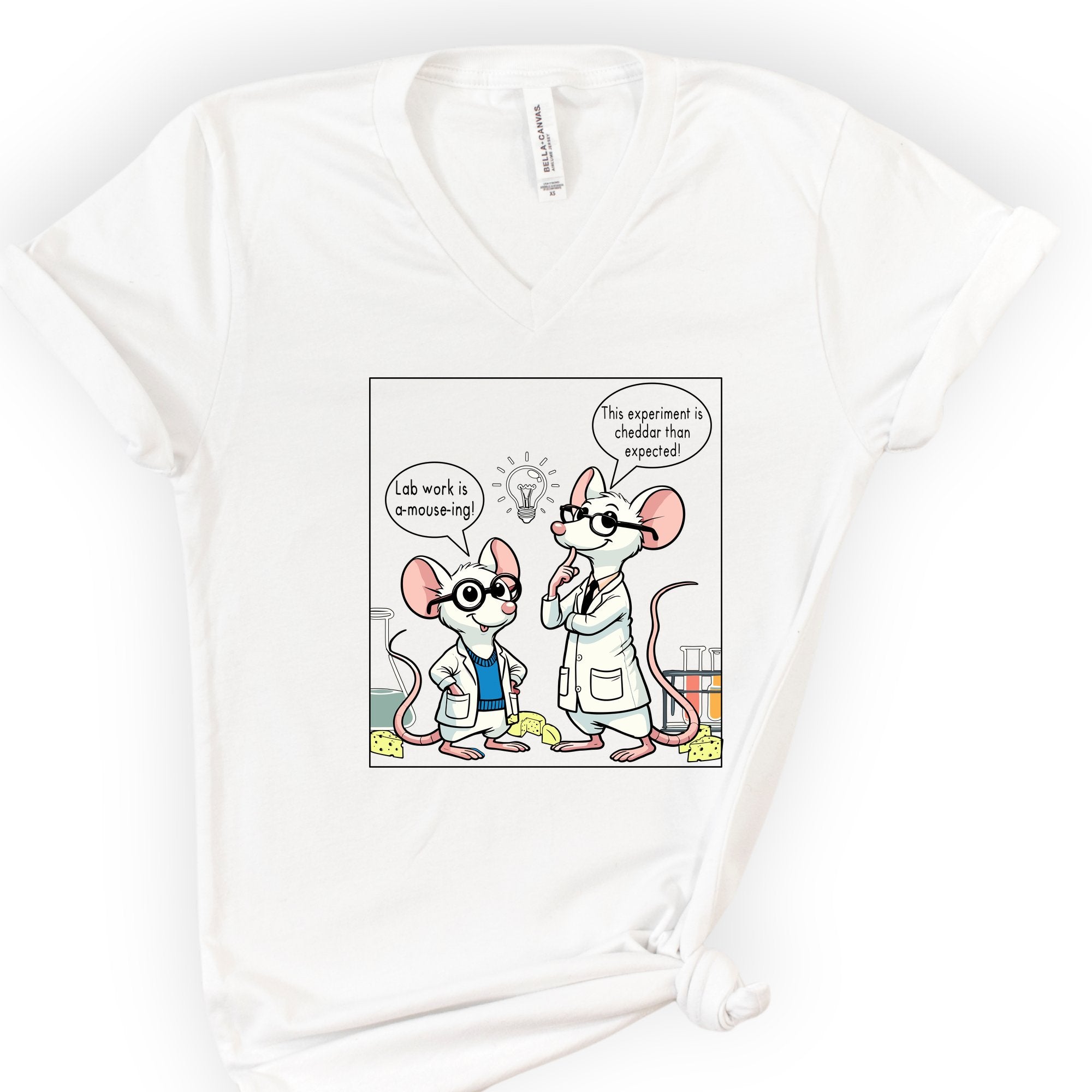 Lab Rats v-neck t-shirt — White