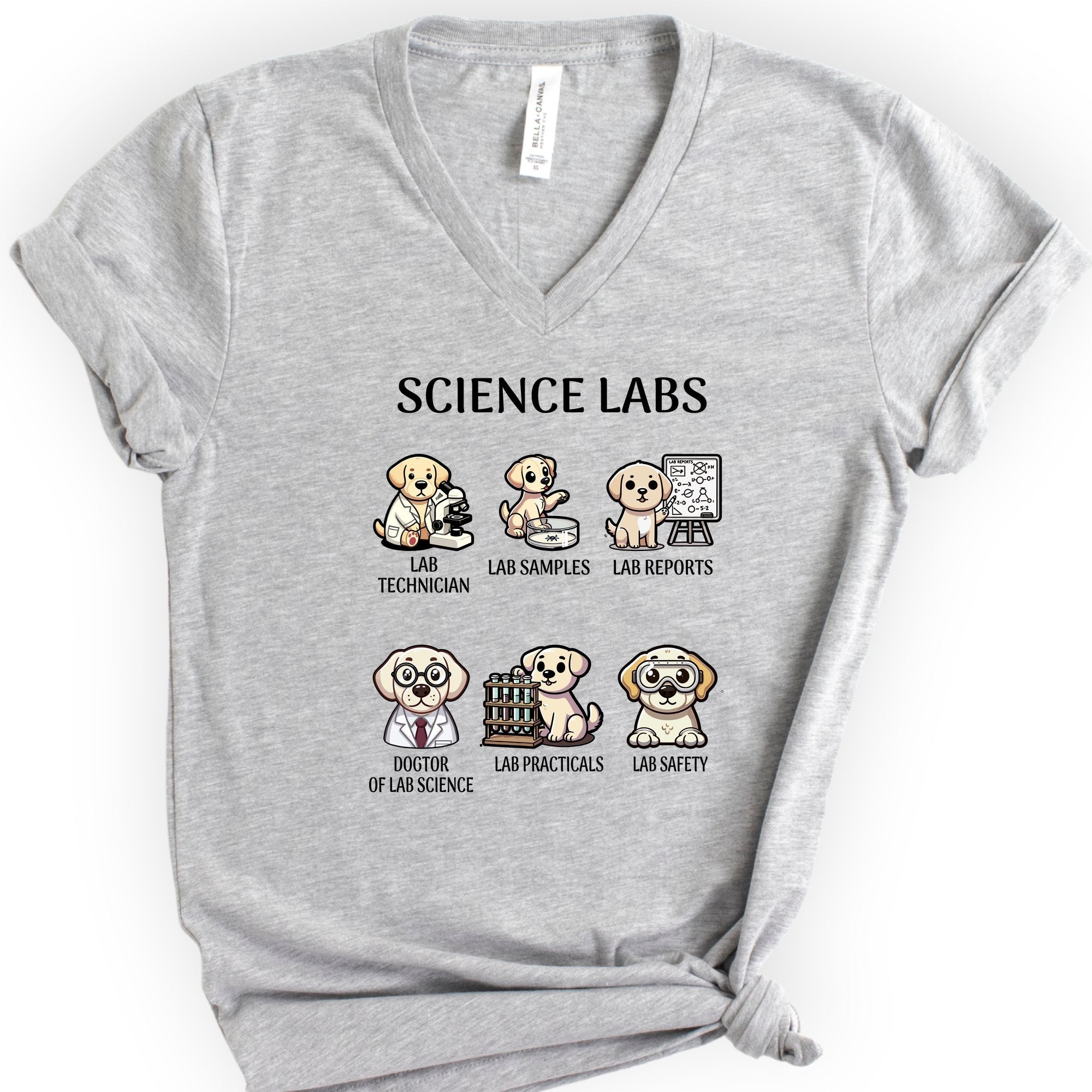 Lab Research Dogs v-neck t-shirt — Athletic Heather