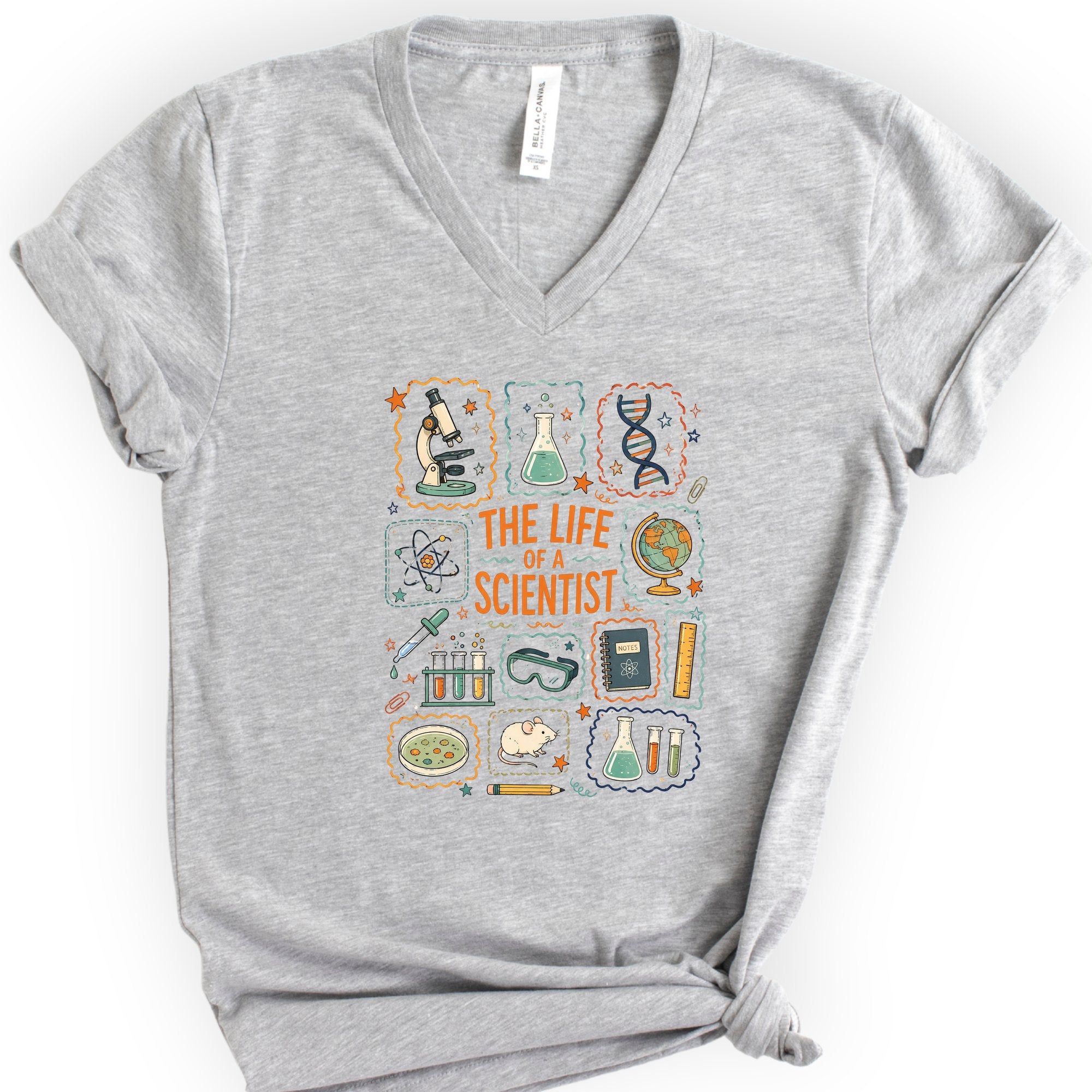 The Life Of A Scientist v-neck t-shirt — Athletic Heather