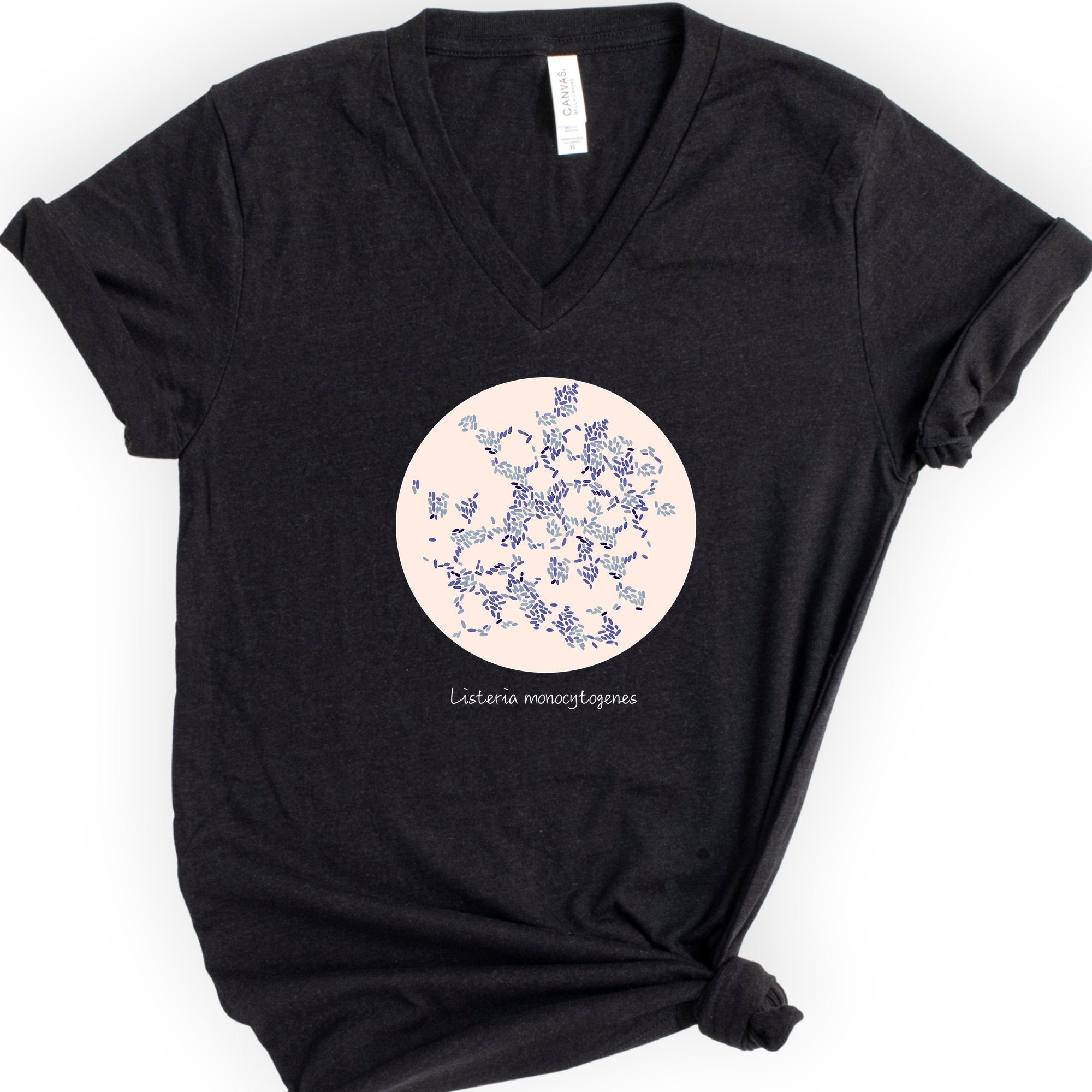 Listeria Monocytogenes v-neck t-shirt — Black