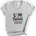 Love Is Chemistry v-neck t-shirt — Athletic Heather