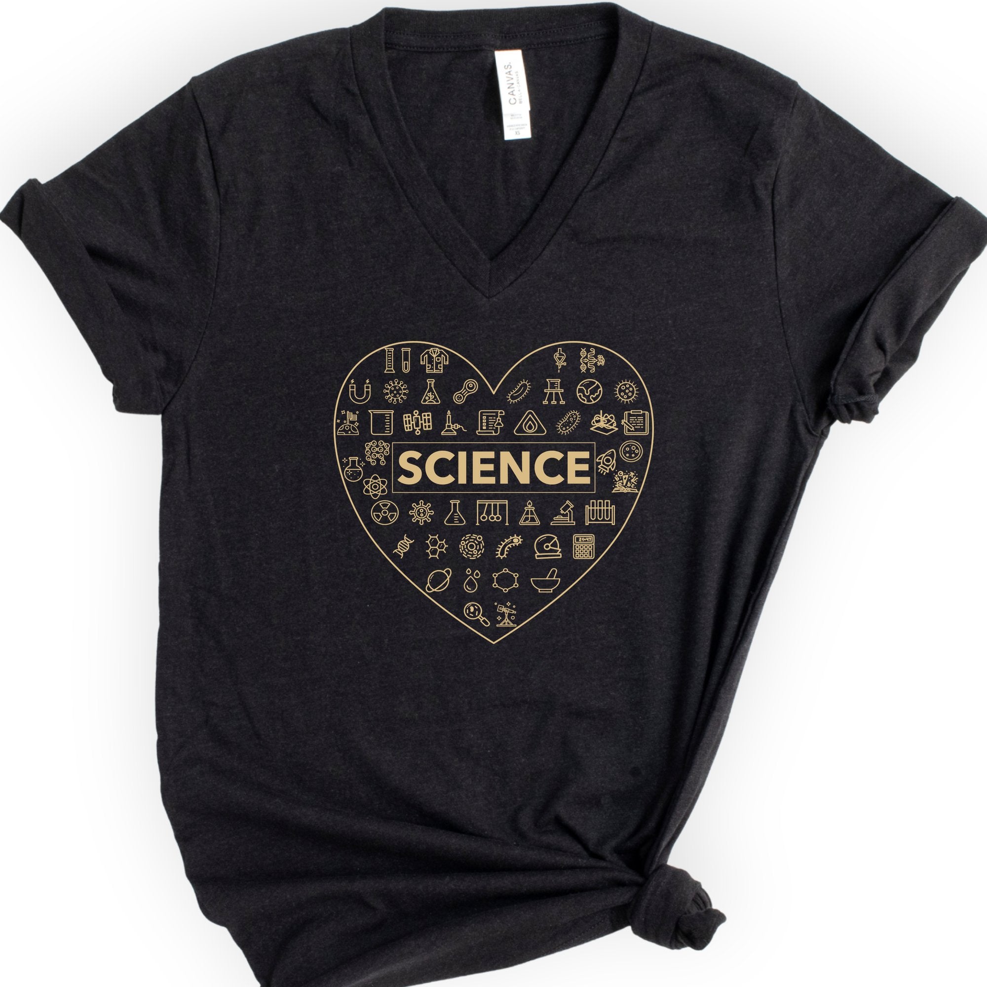 Love of Science v-neck t-shirt — Black