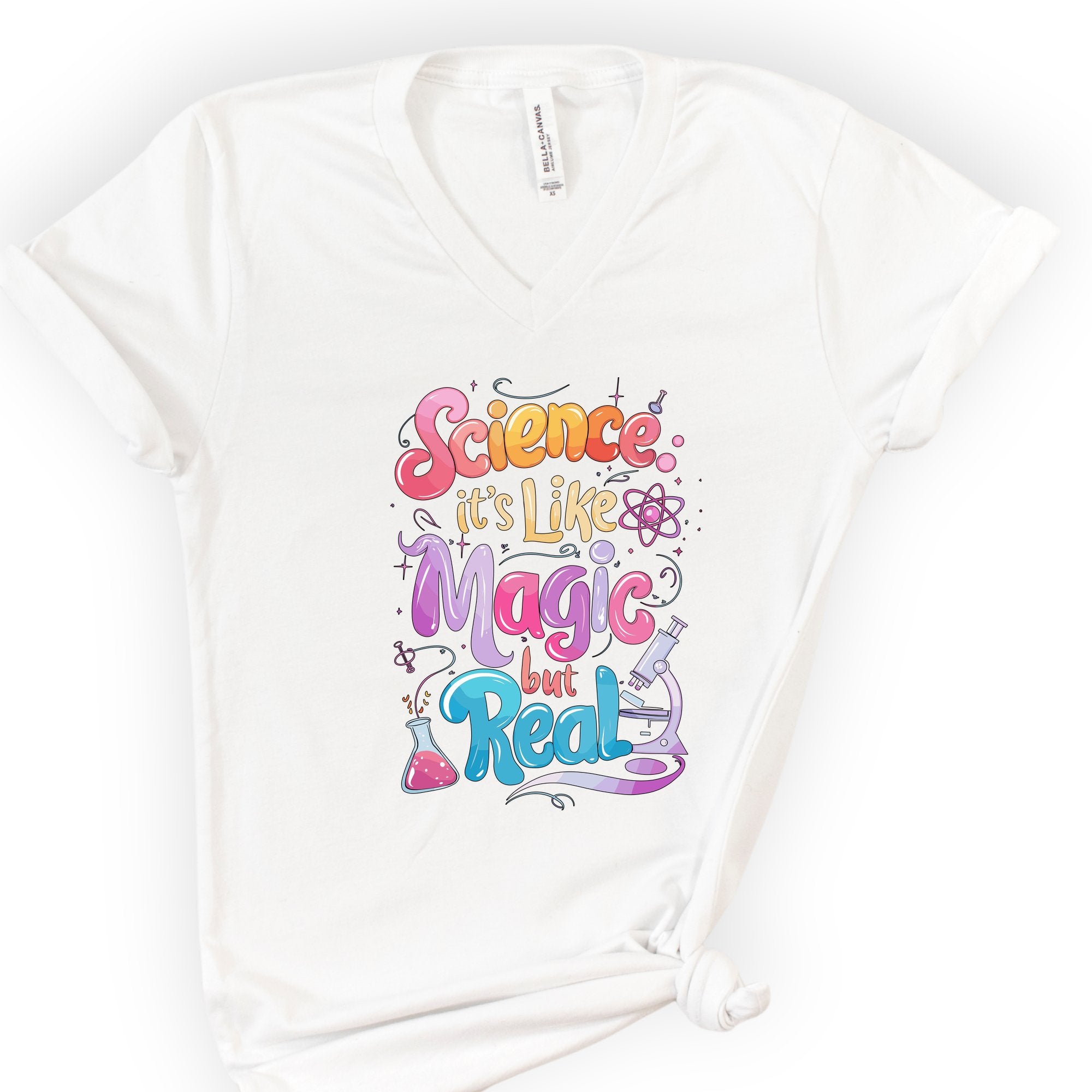 Magic of Science v-neck t-shirt — White