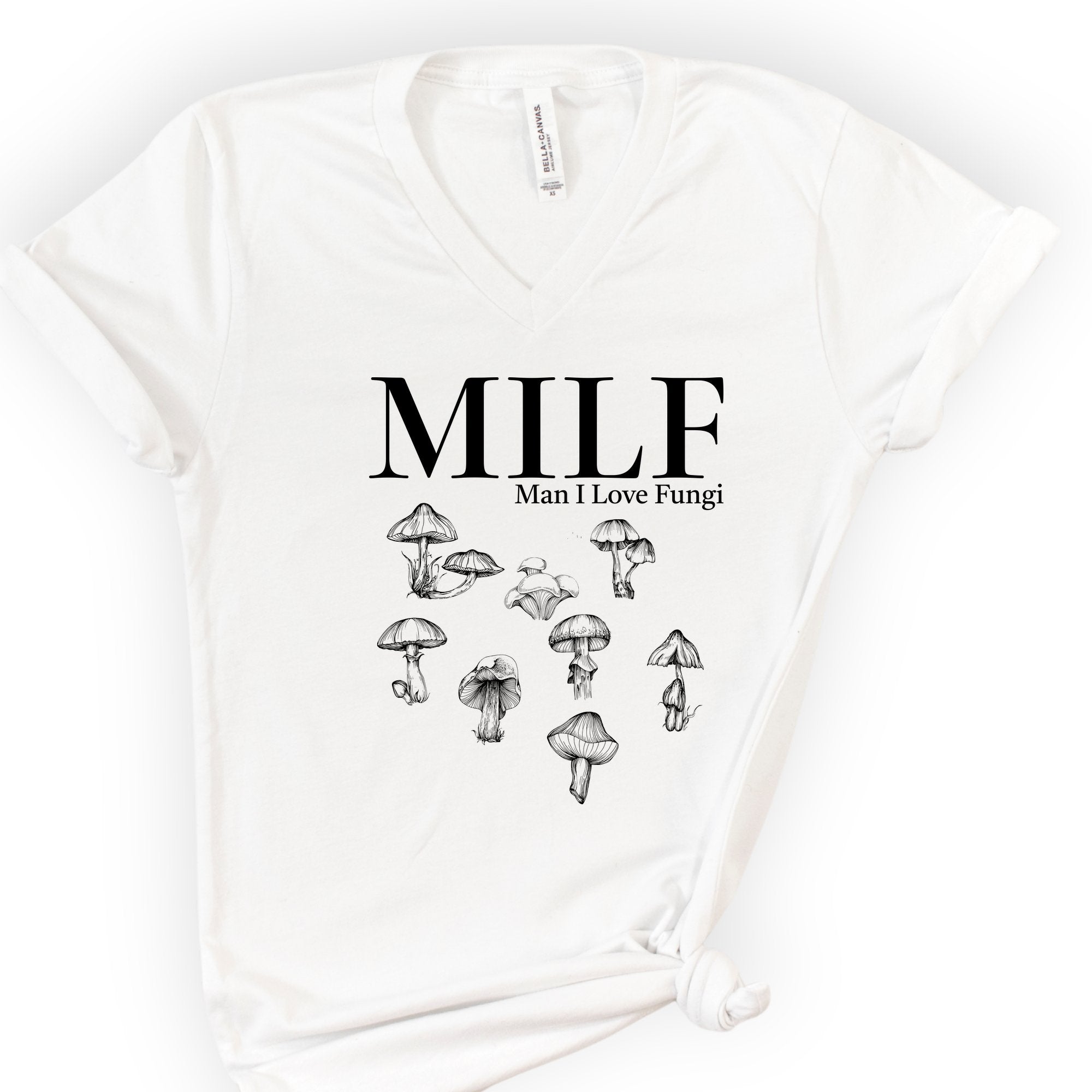 Man I Love Fungi v-neck t-shirt — White