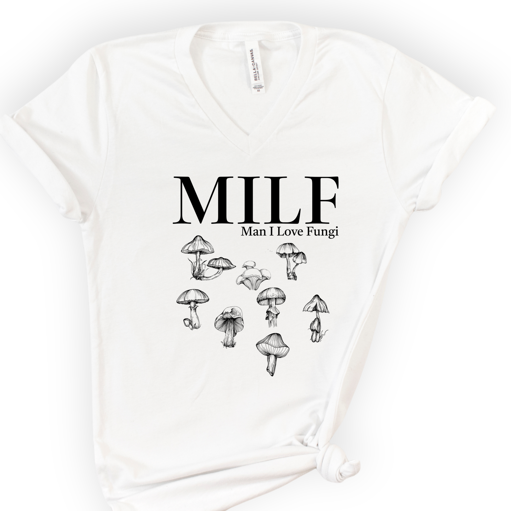 Man I Love Fungi v-neck t-shirt — White
