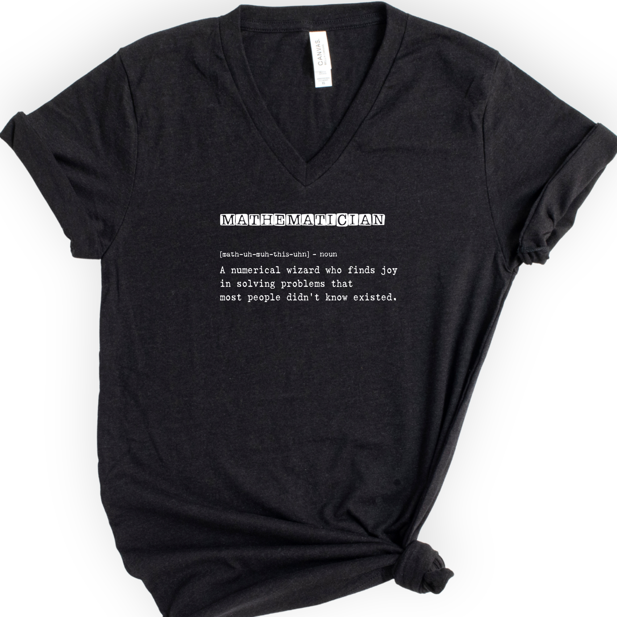 Mathematician Definition v-neck t-shirt — Black
