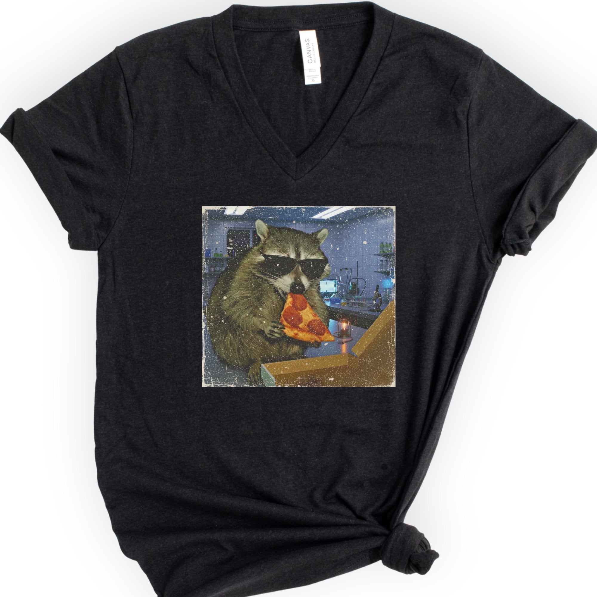 Midnight Lab Shift v-neck t-shirt — Black