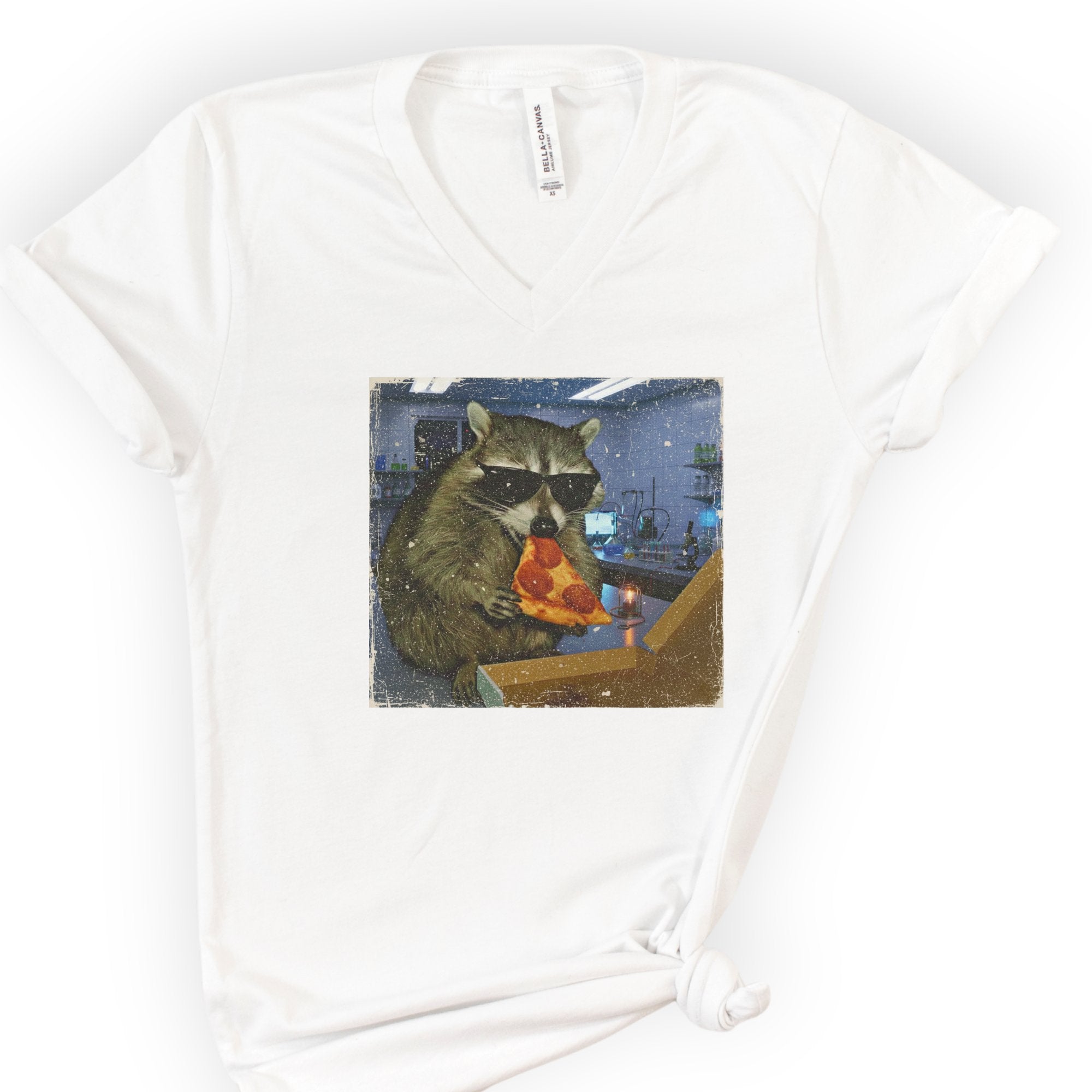 Midnight Lab Shift v-neck t-shirt — White