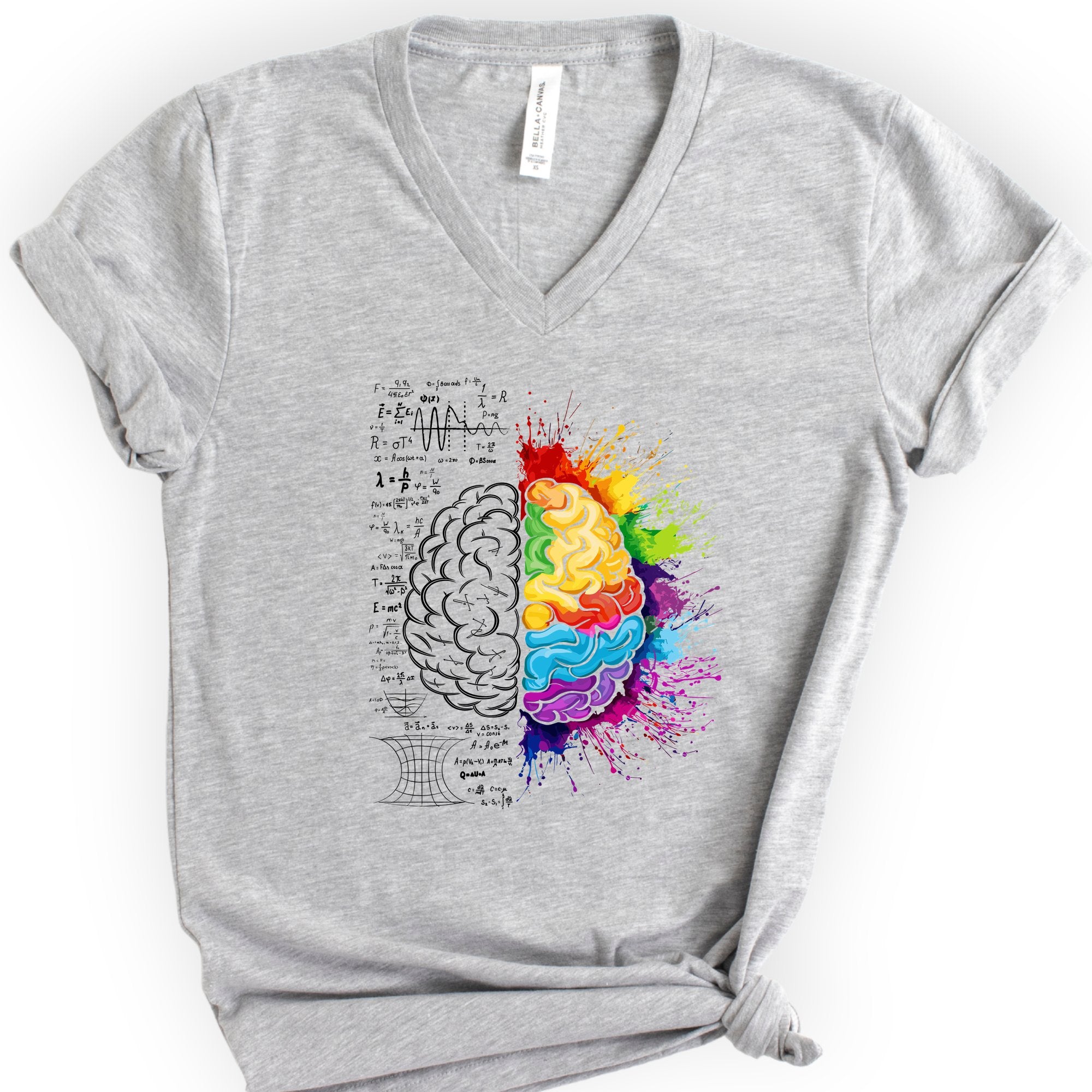 Mind's Duality v-neck t-shirt — Athletic Heather