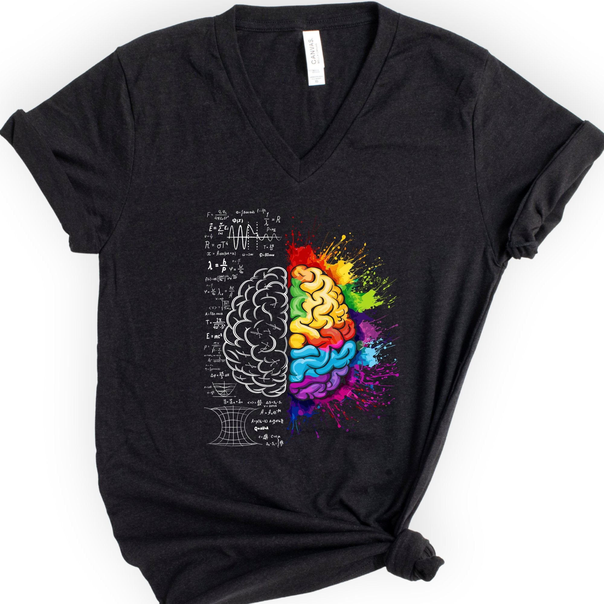 Mind's Duality v-neck t-shirt — Black