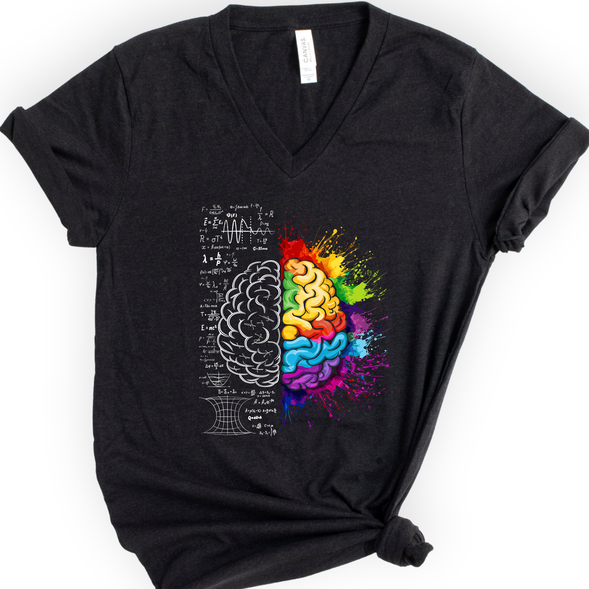 Mind's Duality v-neck t-shirt — Black