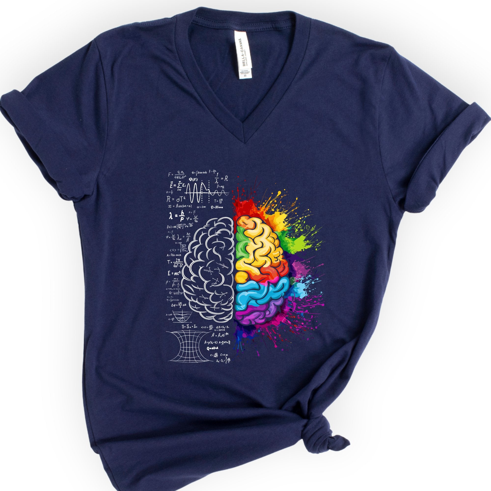 Mind's Duality v-neck t-shirt — Navy