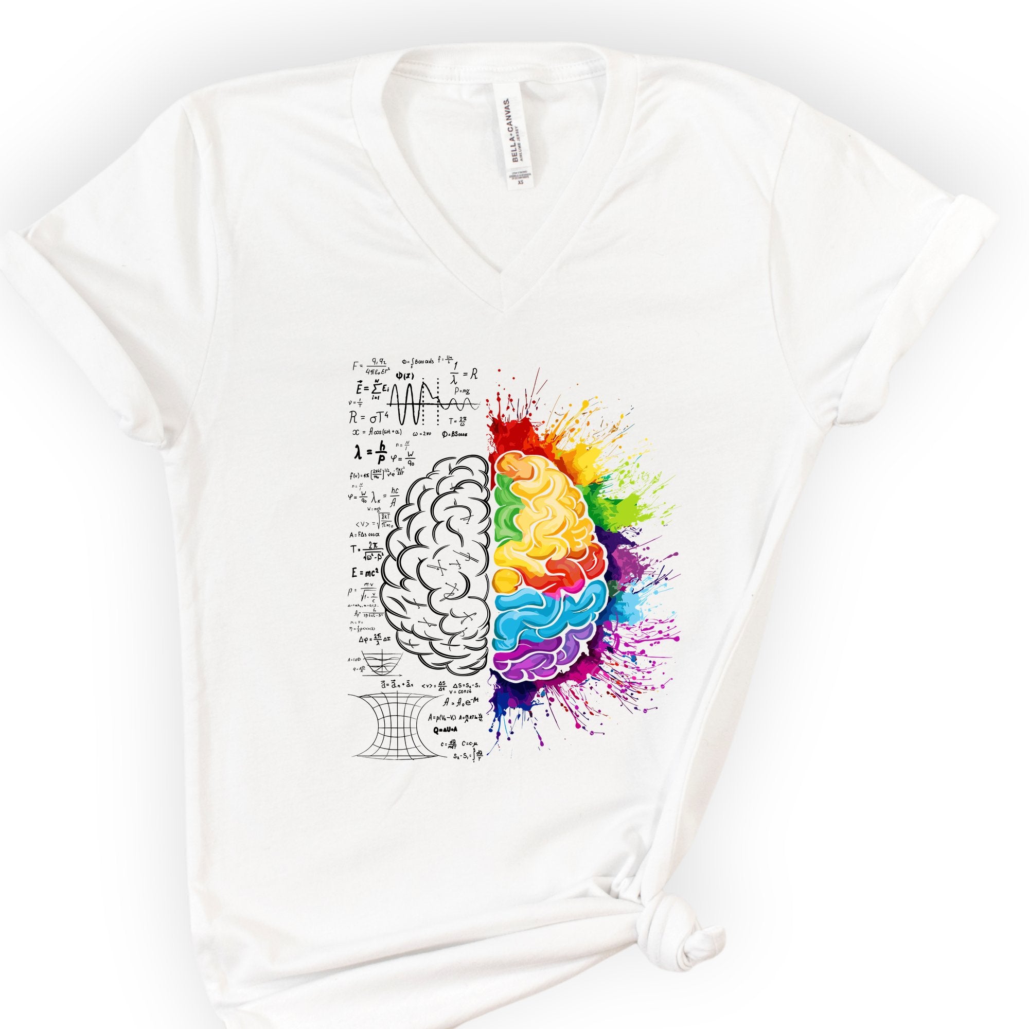 Mind's Duality v-neck t-shirt — White
