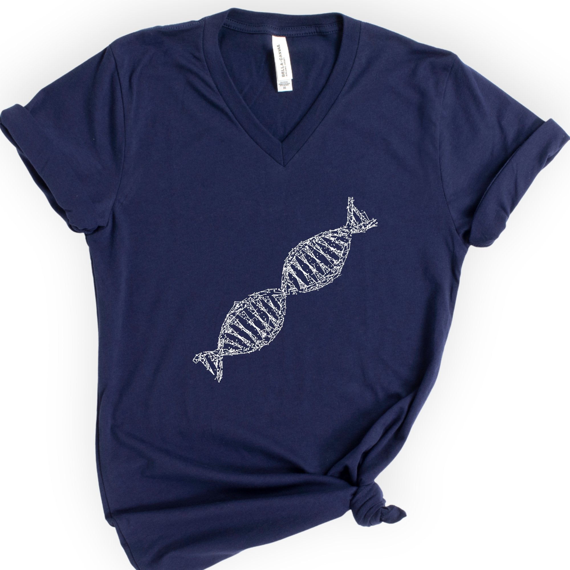Minimalist DNA v-neck t-shirt — Navy
