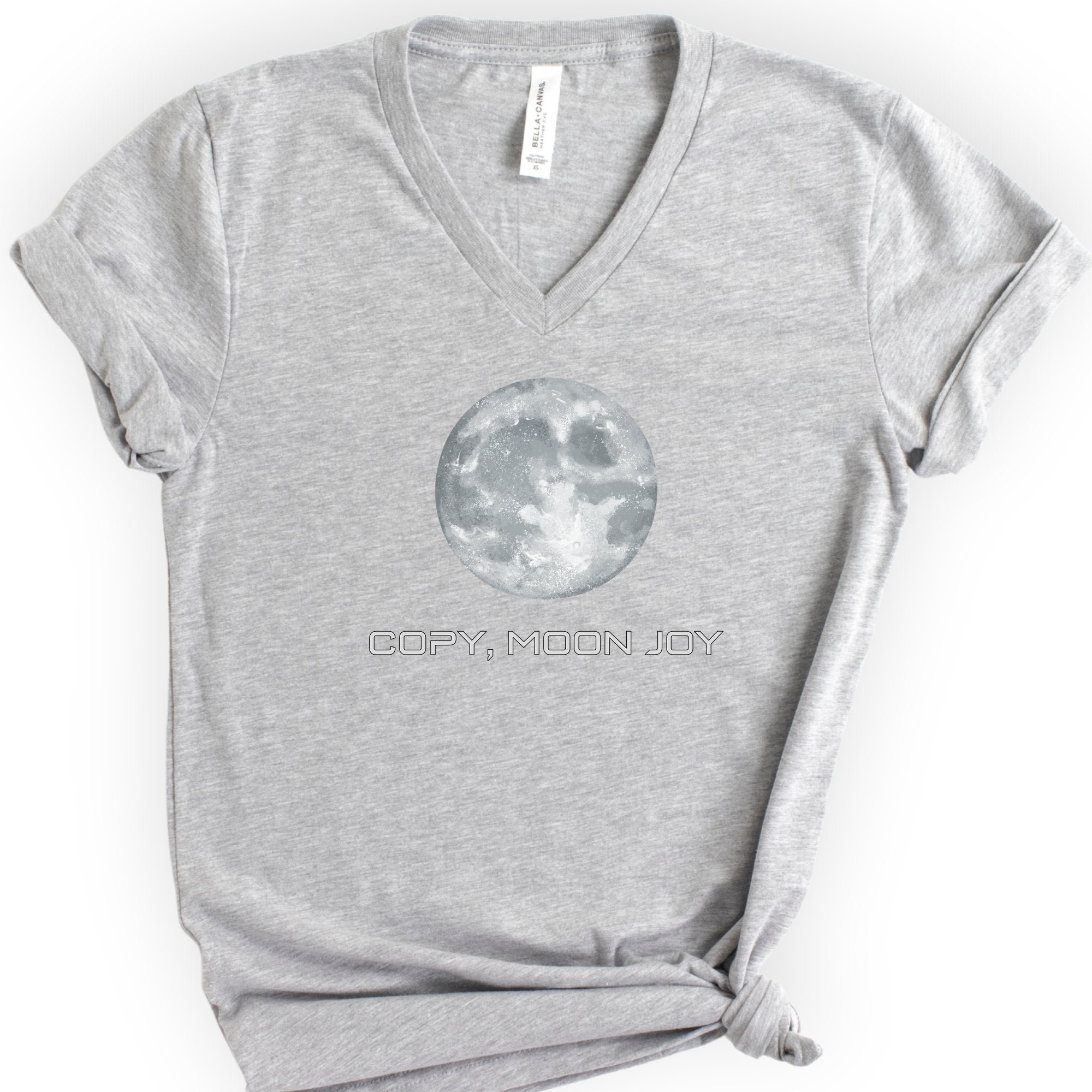 Copy, Moon Joy v-neck t-shirt — Athletic Heather