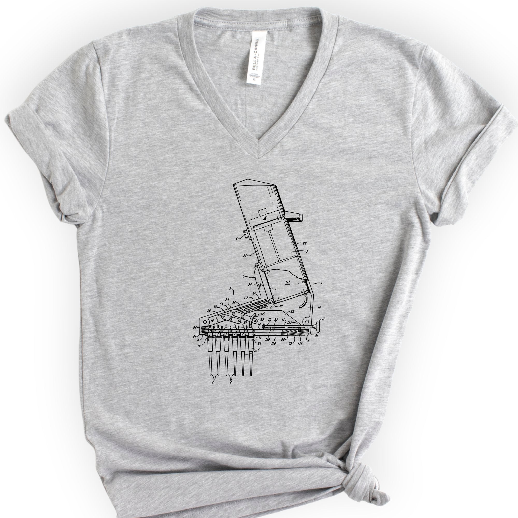 Multichannel Aid Patent v-neck t-shirt — Athletic Heather