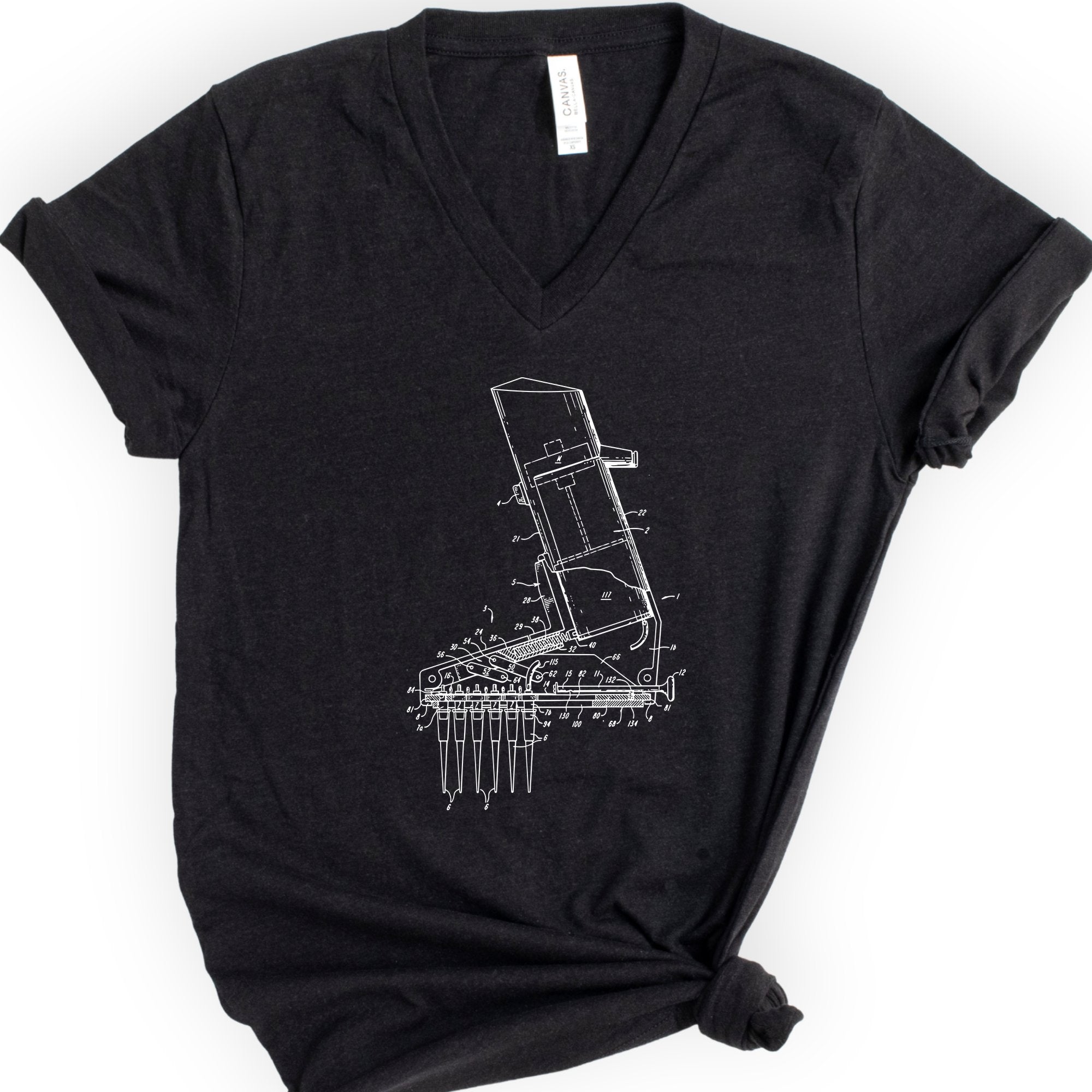 Multichannel Aid Patent v-neck t-shirt — Black