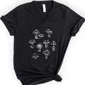 Mushrooms v-neck t-shirt — Black