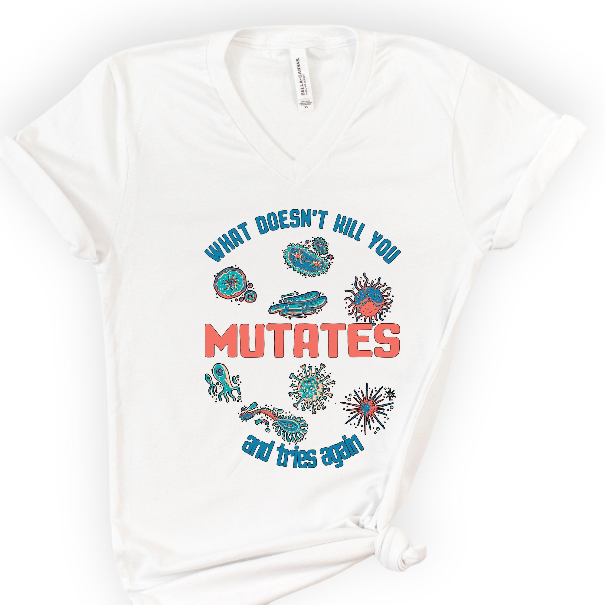 What Does Not Kill You Mutates v-neck t-shirt — White