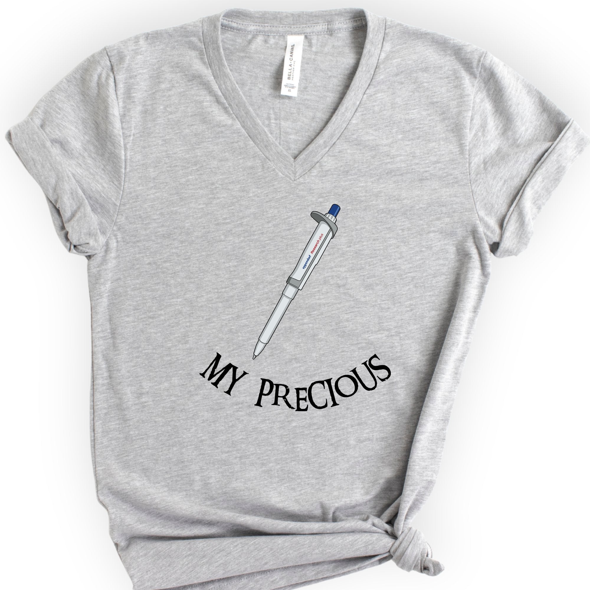 My Precious Lab Pen v-neck t-shirt — Athletic Heather