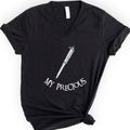 My Precious Lab Pen v-neck t-shirt — Black