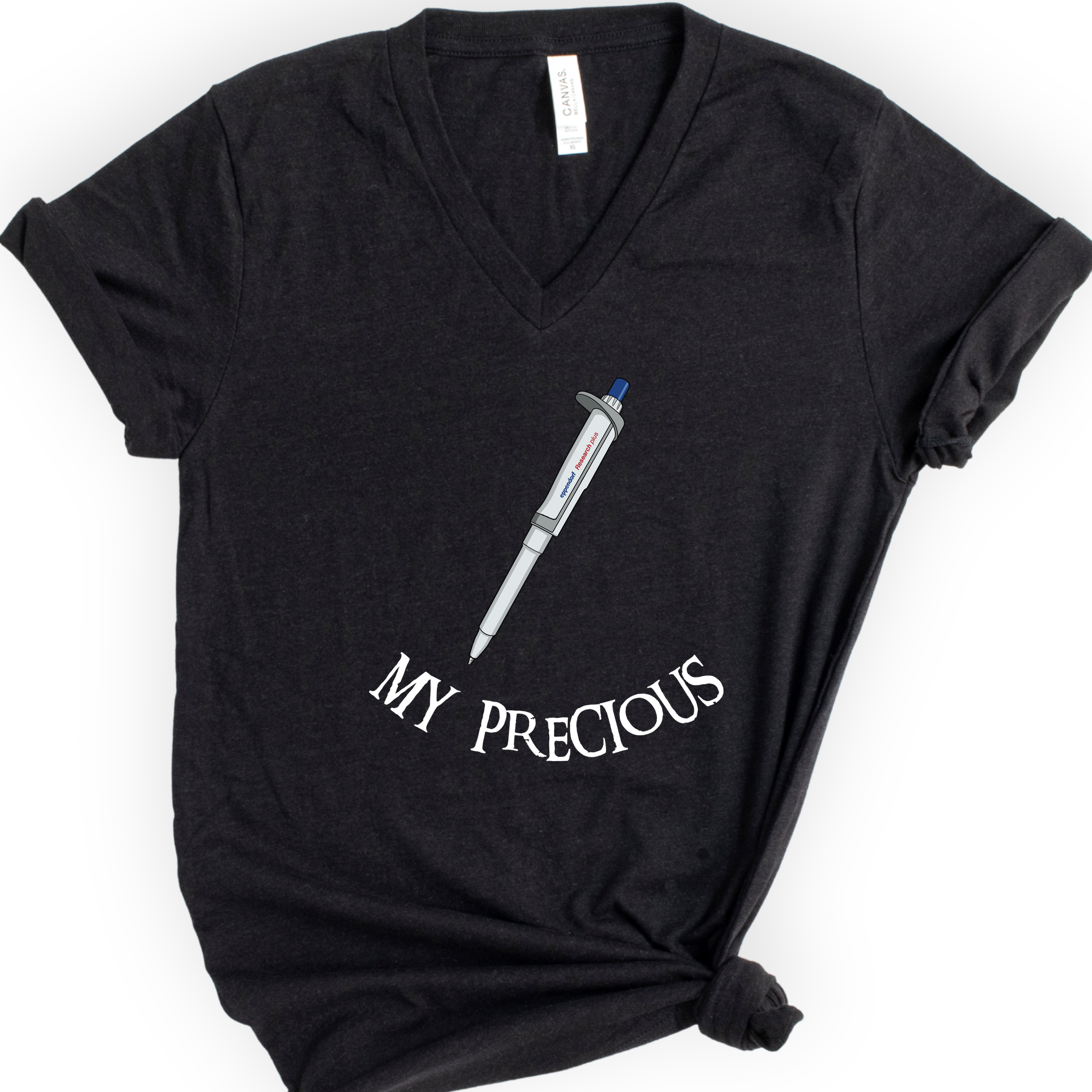 My Precious Lab Pen v-neck t-shirt — Black