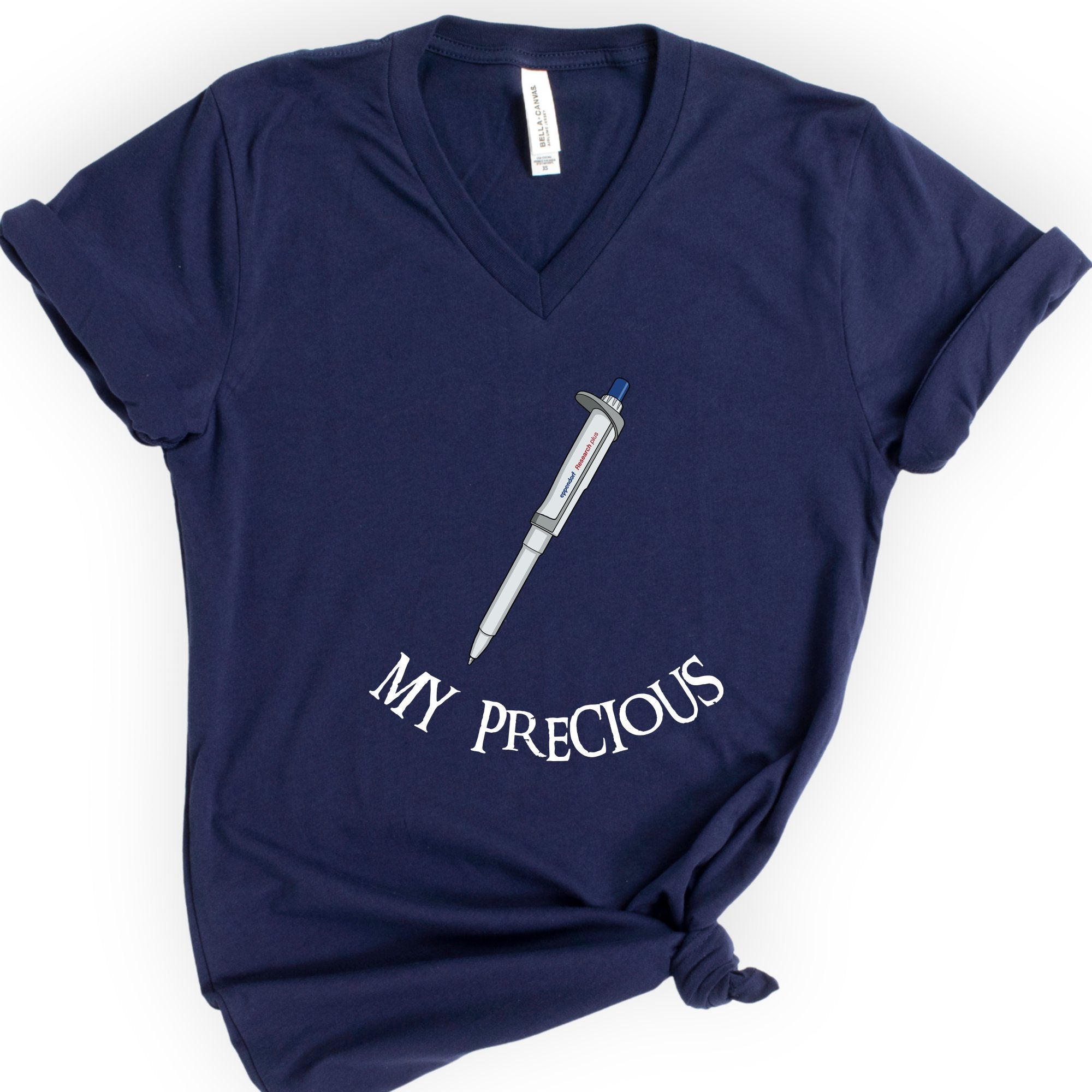 My Precious Lab Pen v-neck t-shirt — Navy